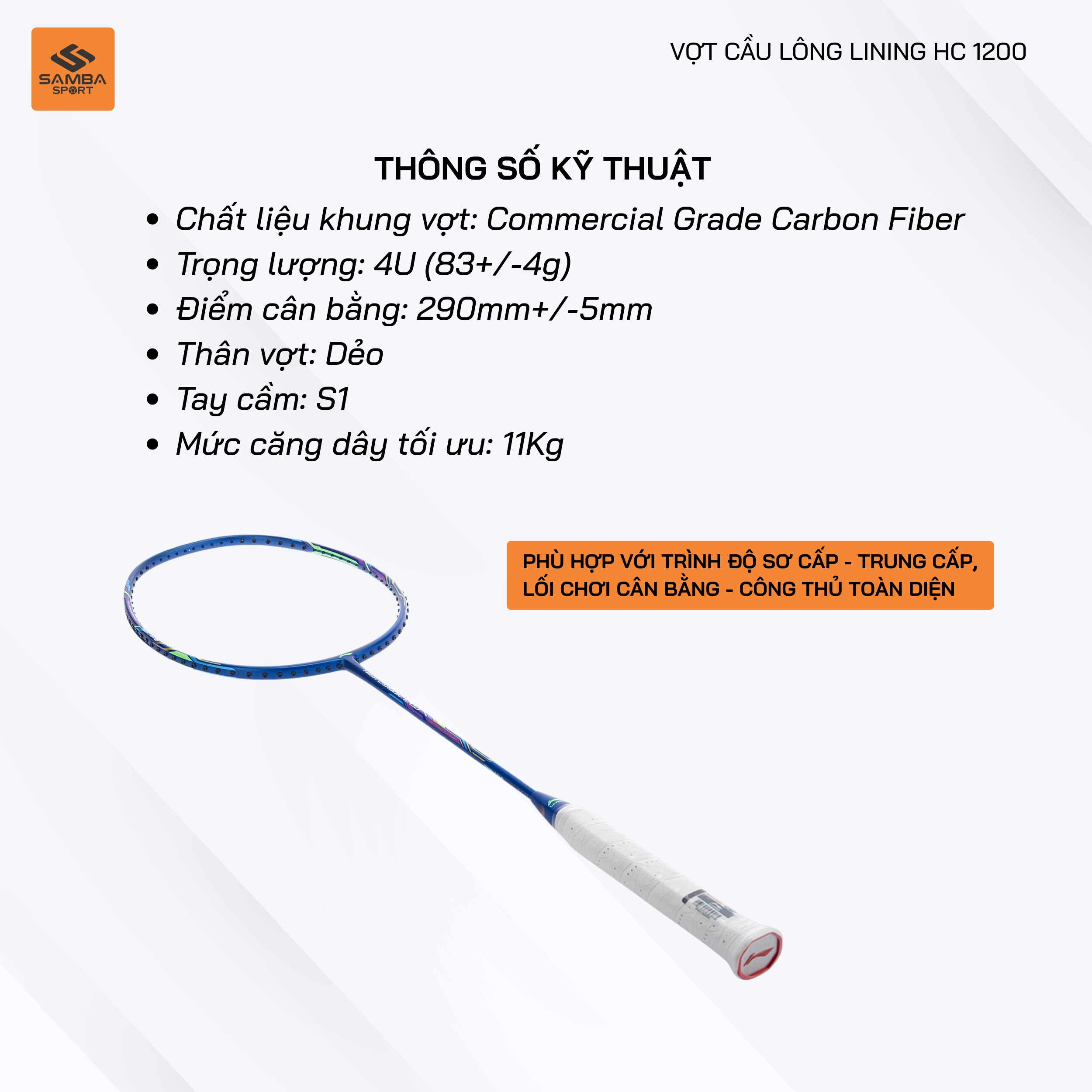 Vợt cầu lông Lining HC 1200 - Blue