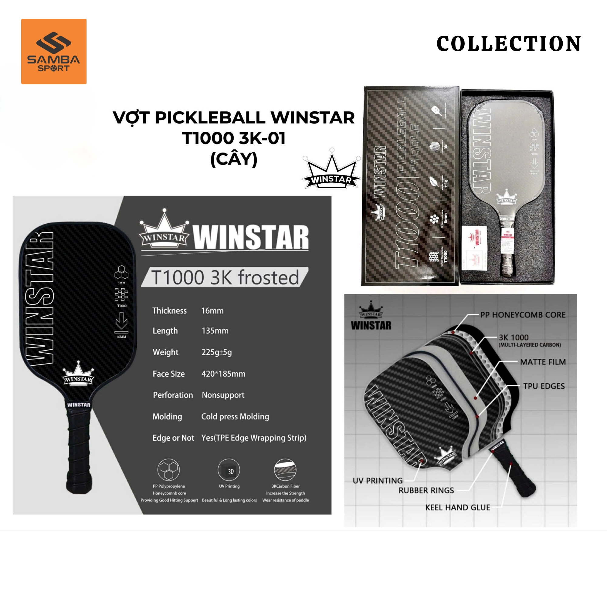 Vợt Pickleball Winstar Titan T1000