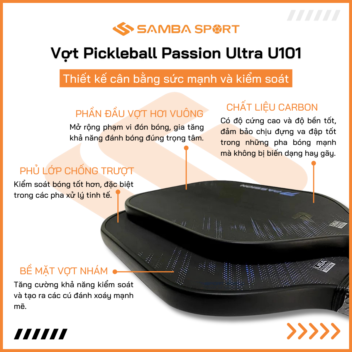 Vợt Pickleball Passion Ultra U101