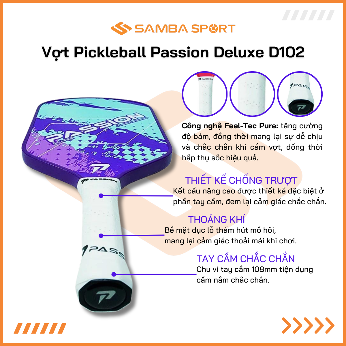 Vợt Pickleball Passion Deluxe D101