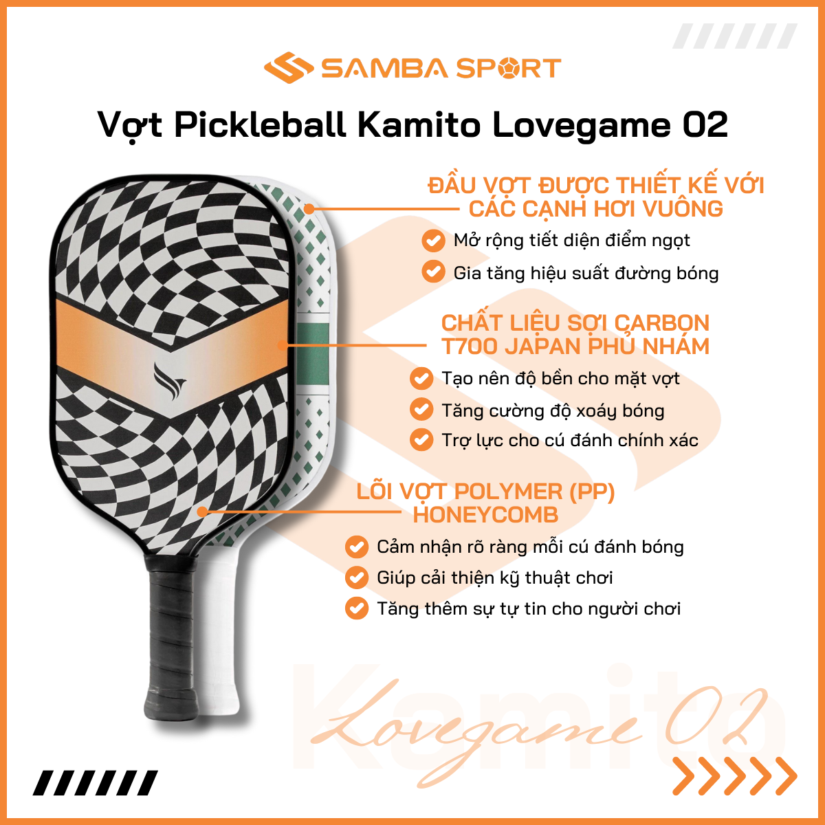 Vợt Pickleball Kamito Lovegame 02