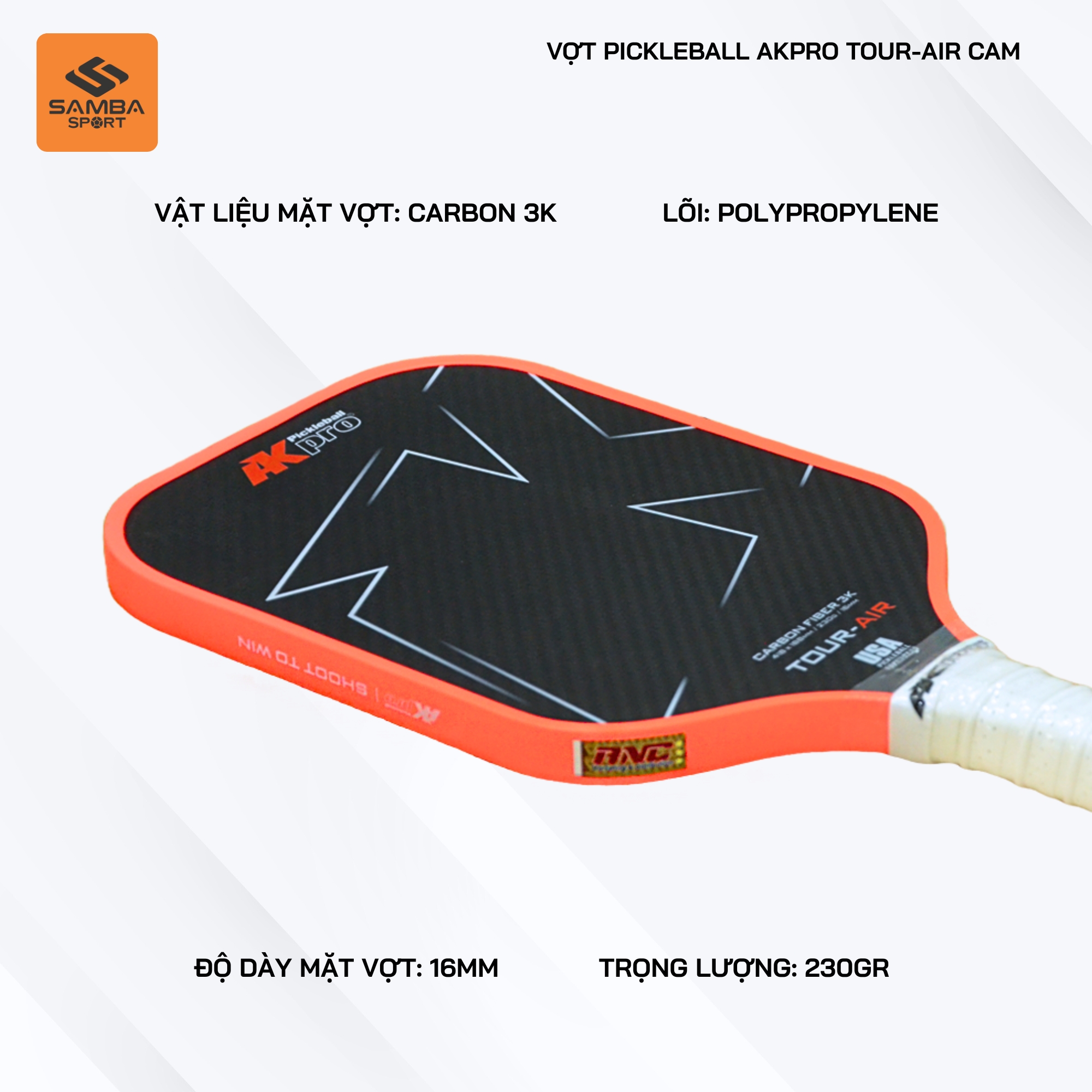 Vợt Pickleball AKpro Tour - Air Cam