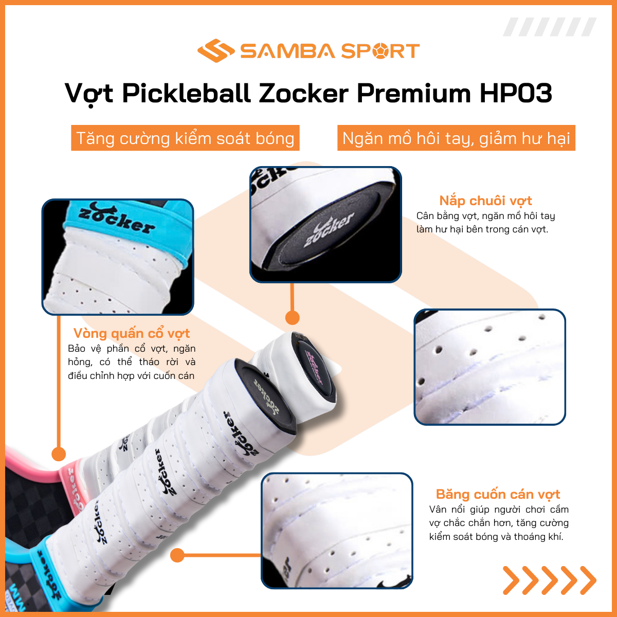 Vợt Pickleball Zocker Happy Premium Quality HP03