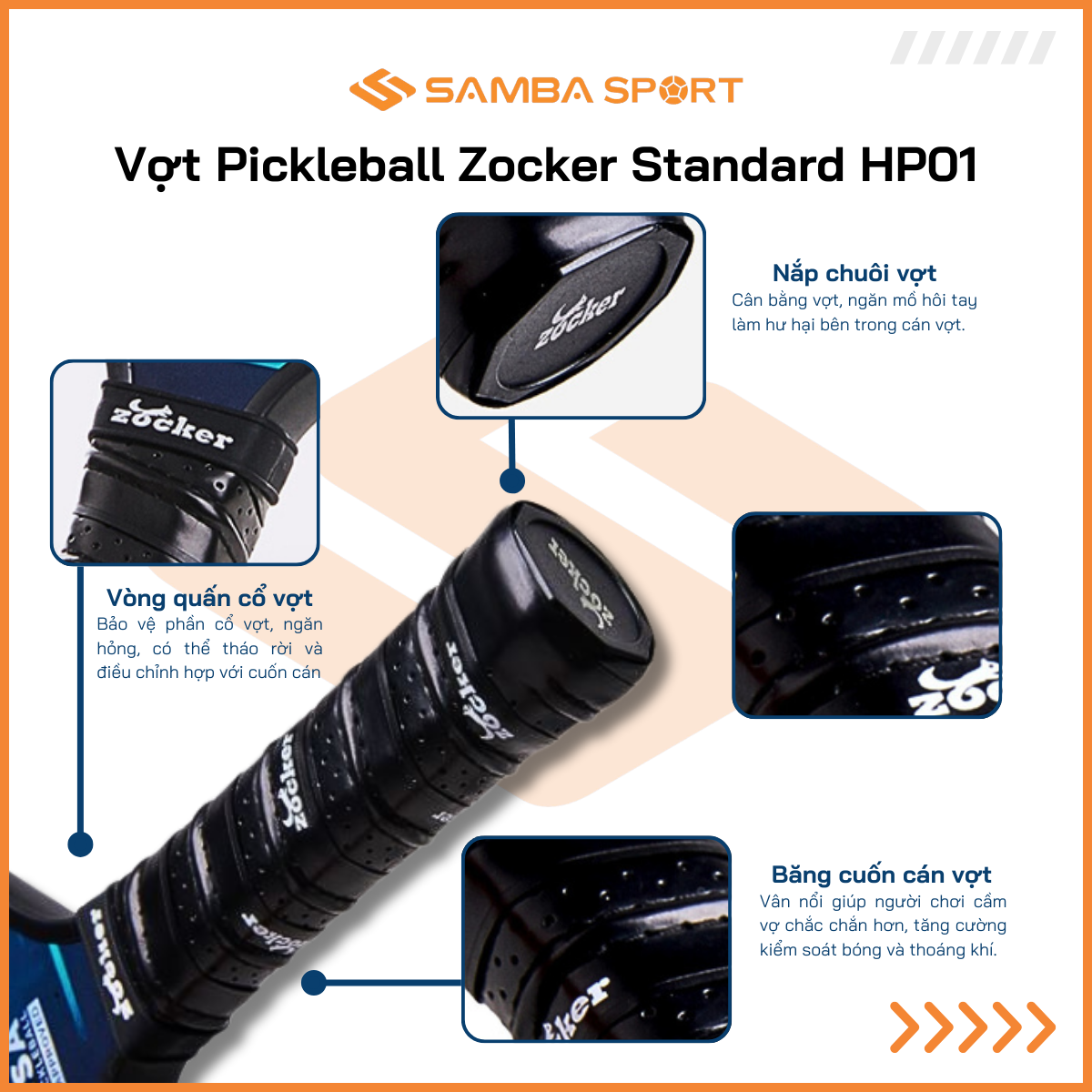 Vợt Pickleball Zocker Happy Standard HP01