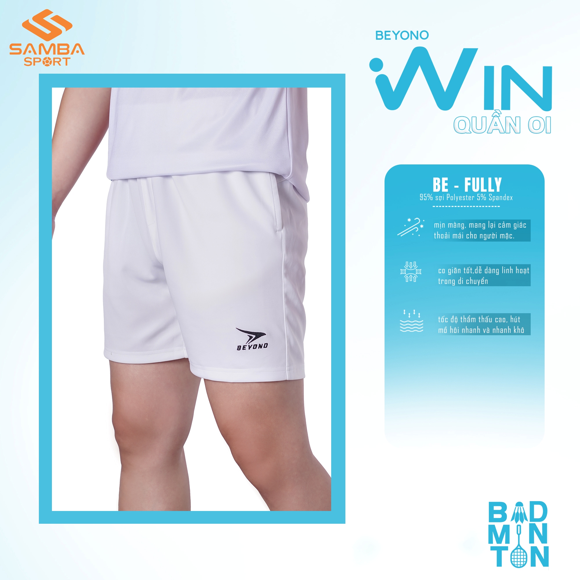 Quần short thể thao nam Beyono Win CL01