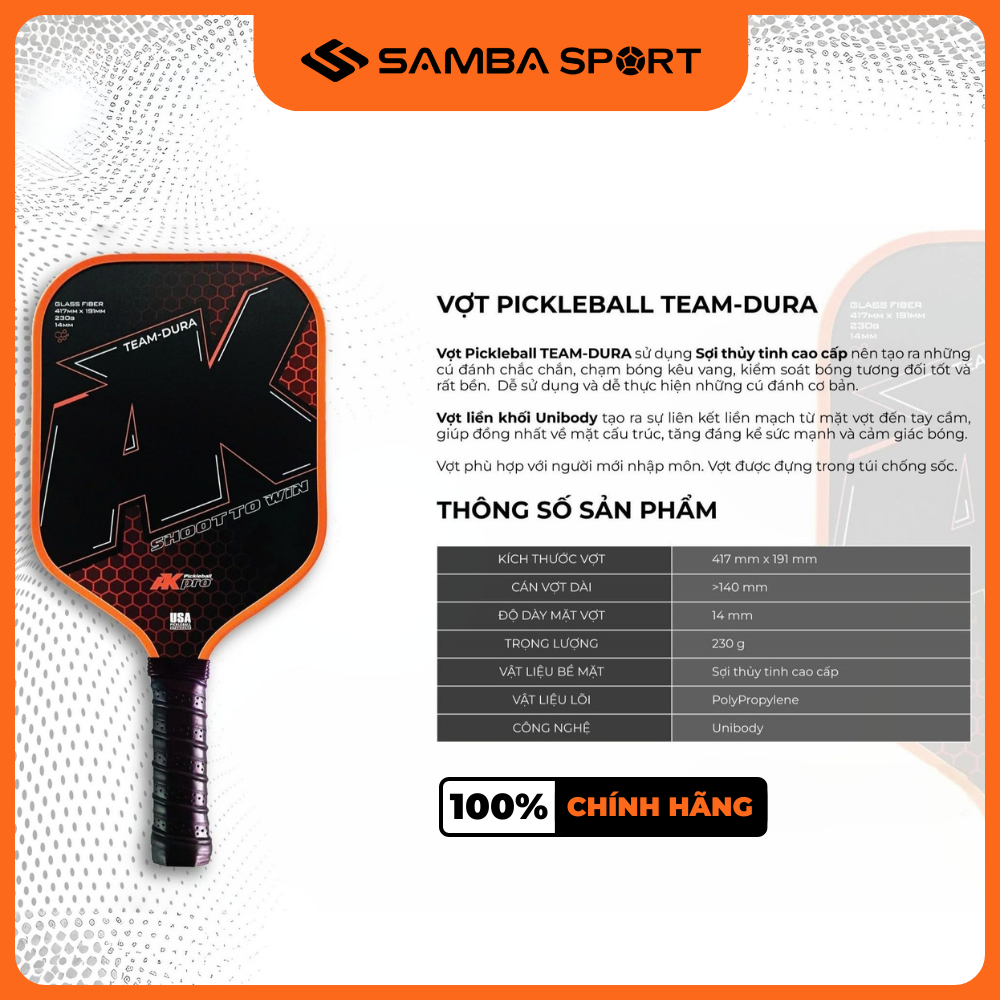 Vợt pickleball AKpro -  Team - Dura