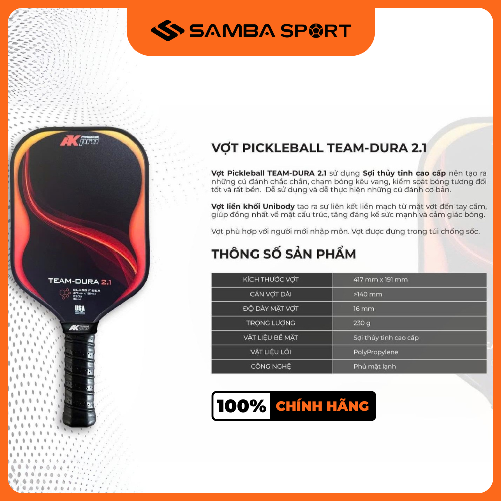 Vợt pickleball AKpro -  Team - Dura 2.1
