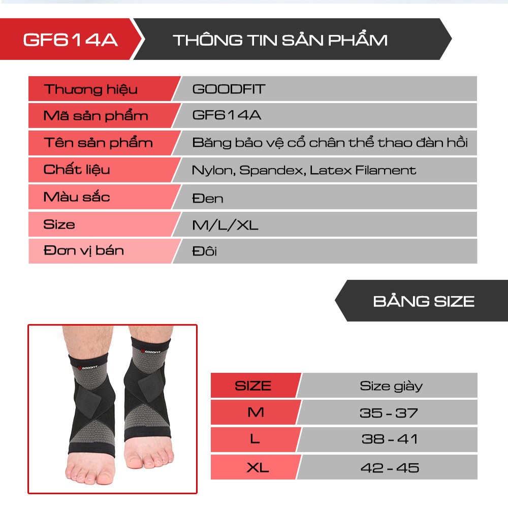 Băng cổ chân đàn hồi Goodfit GF614A