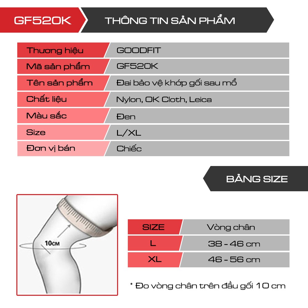 Băng gối hỗ trợ chấn thương Goodfit GF520K