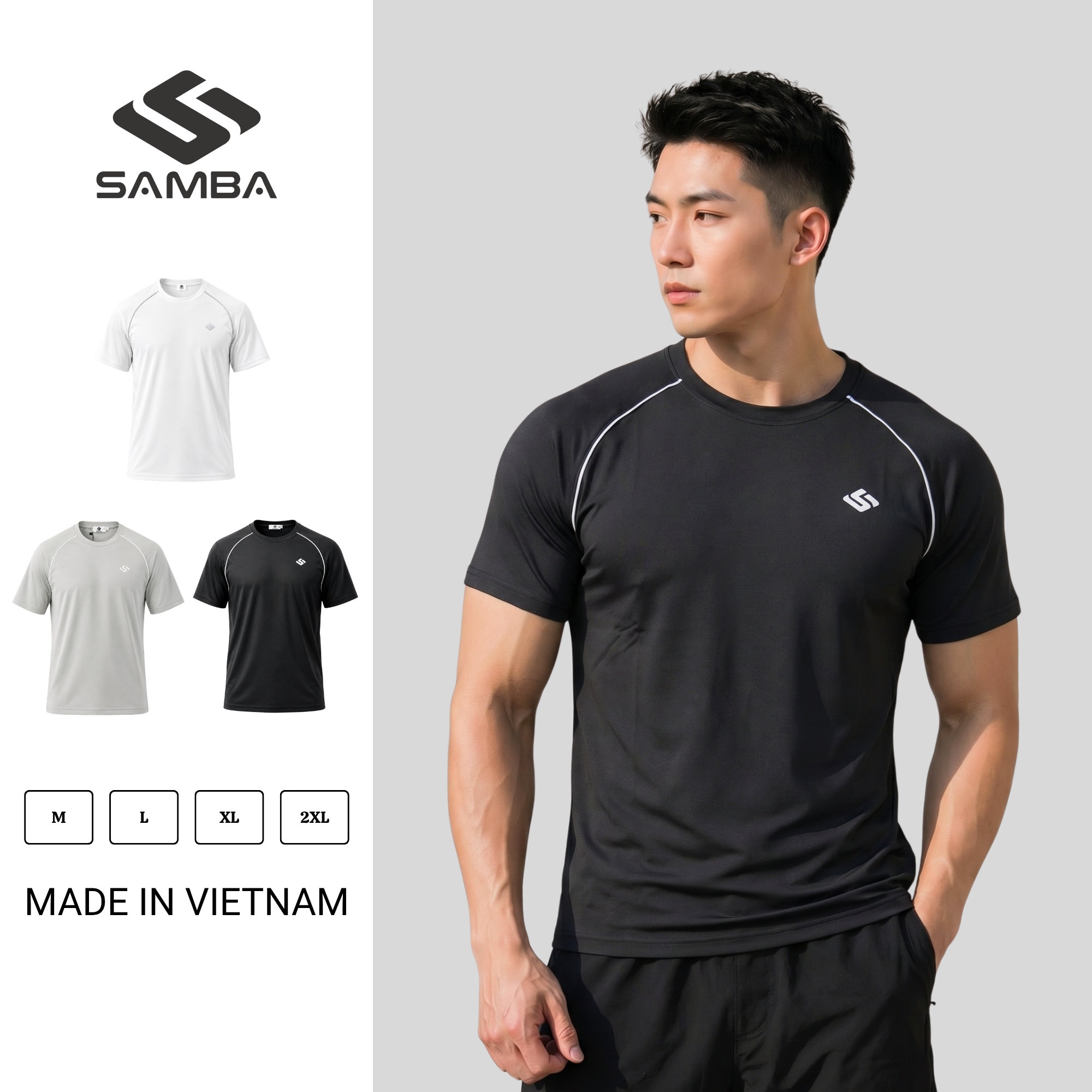 Áo cổ tròn nam Samba Motion