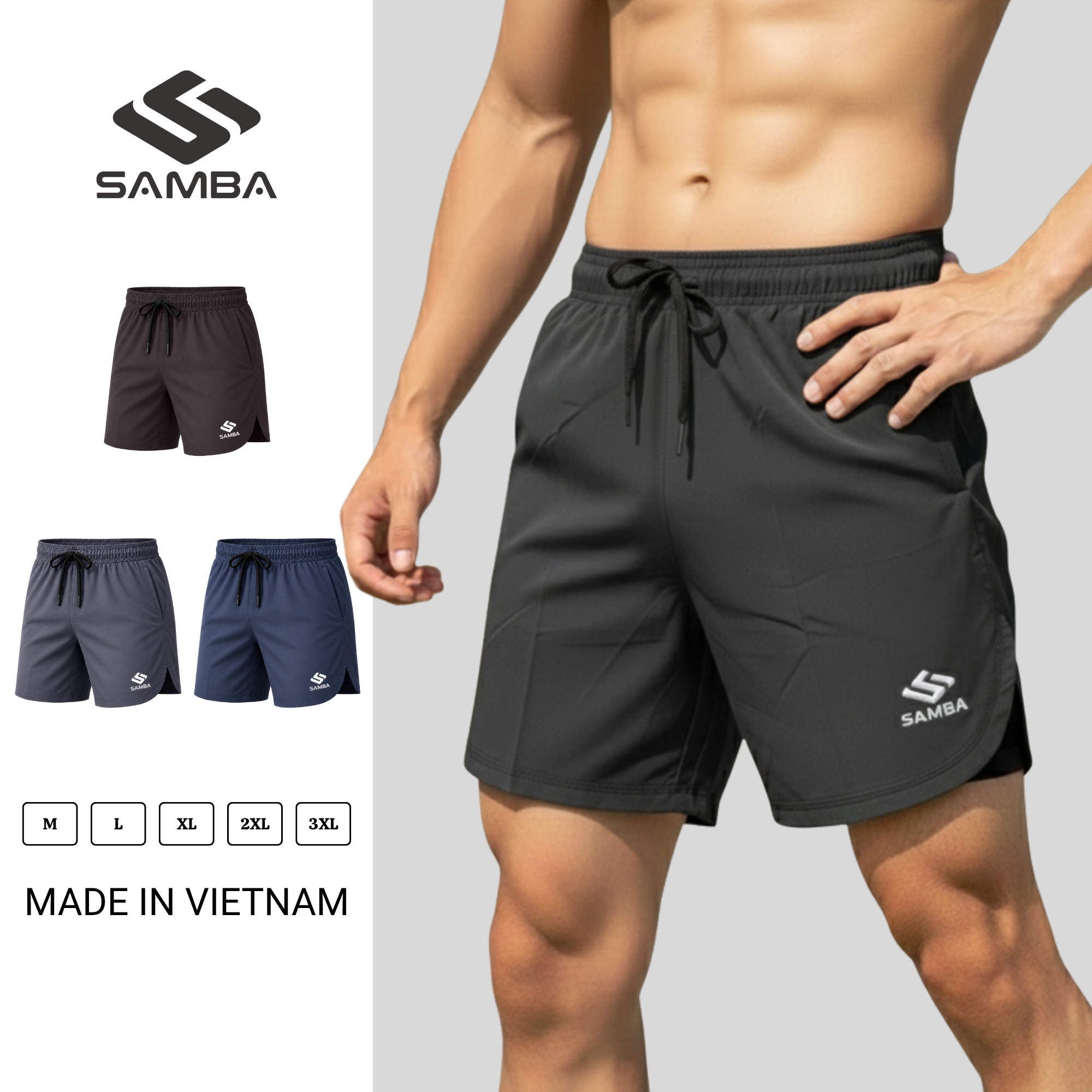 Quần Short Thể Thao Nam 2 Lớp Samba Q030