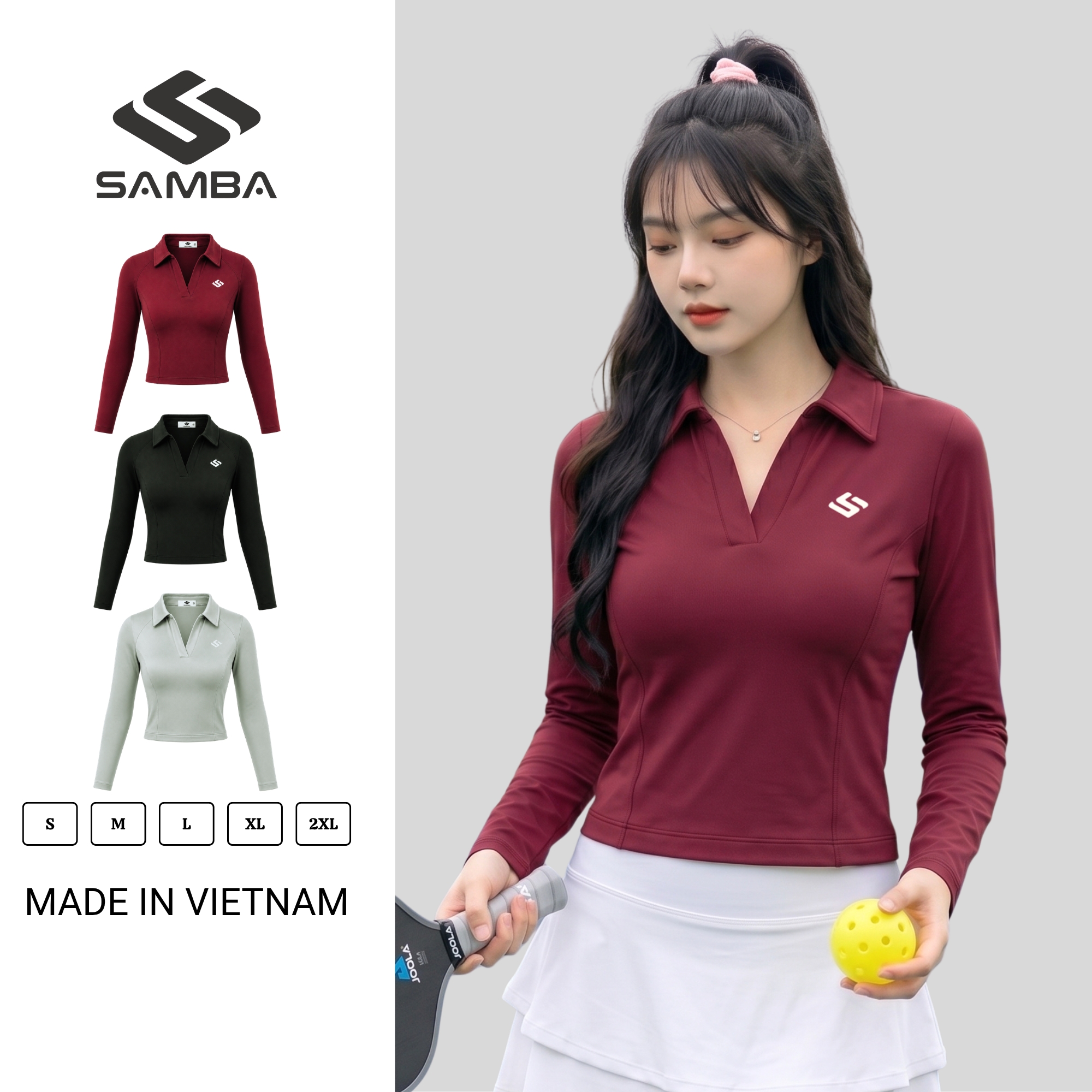 Áo polo nữ tay dài Samba Swift