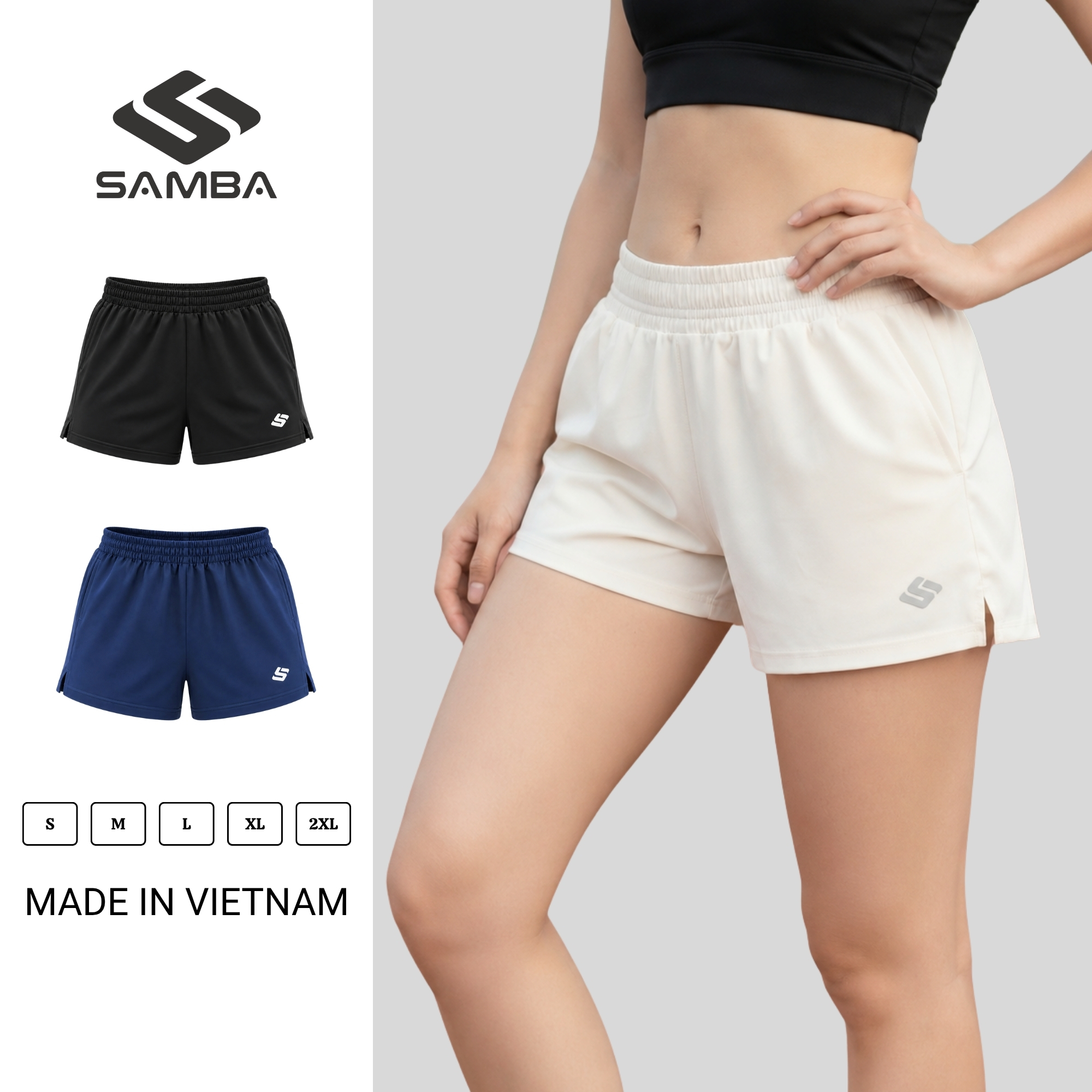 Quần short thể thao nữ 2 lớp Samba Libra
