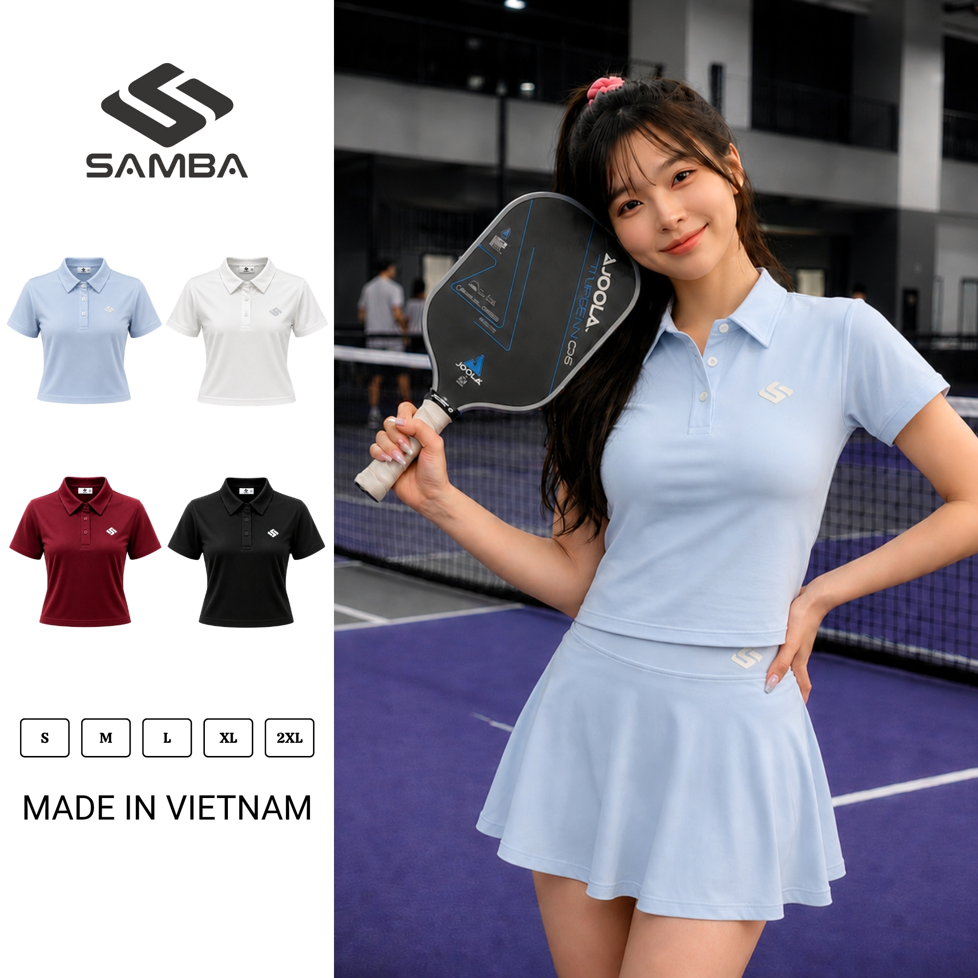 Áo polo nữ tay ngắn Samba Glow