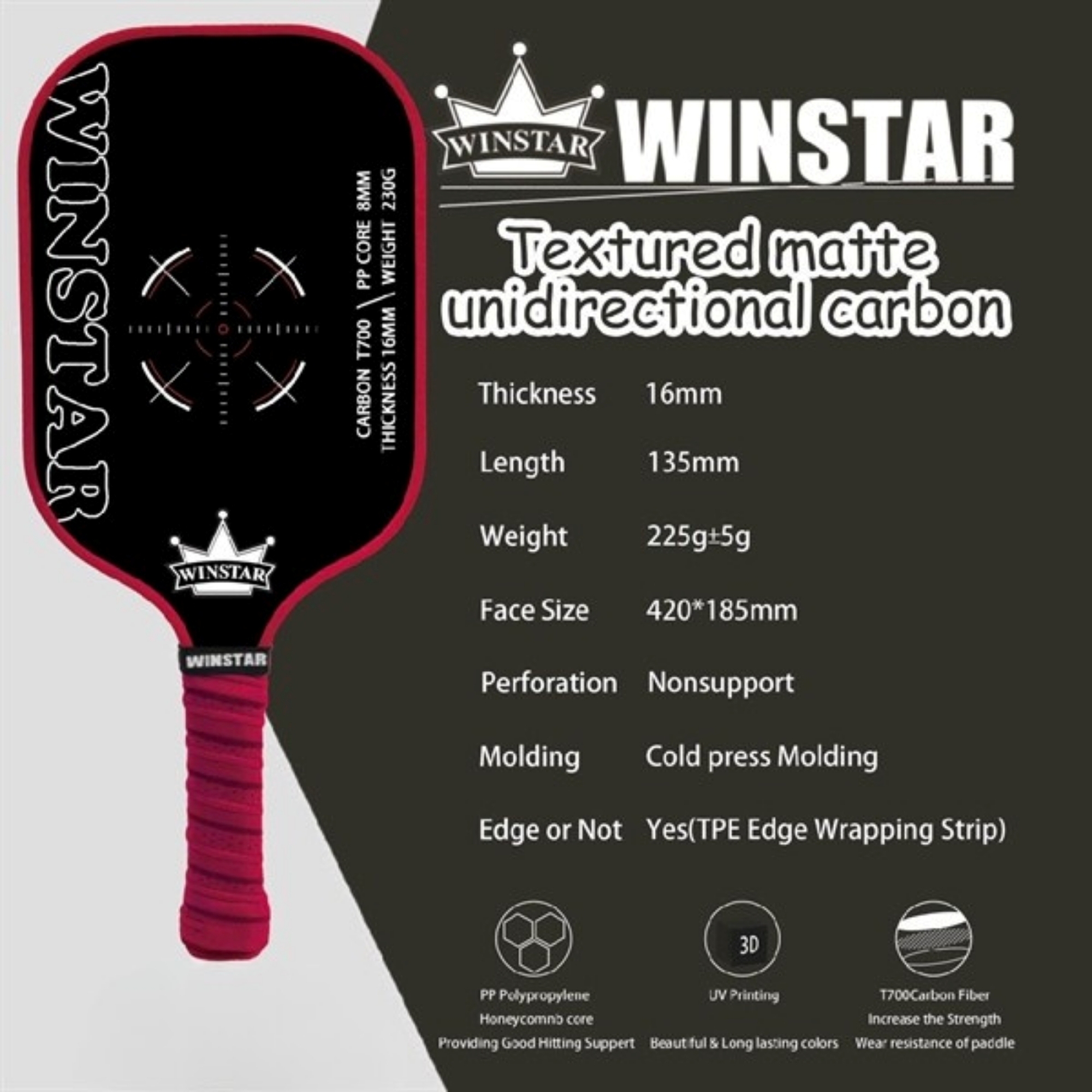 Vợt Pickleball Winstar Kabon T700