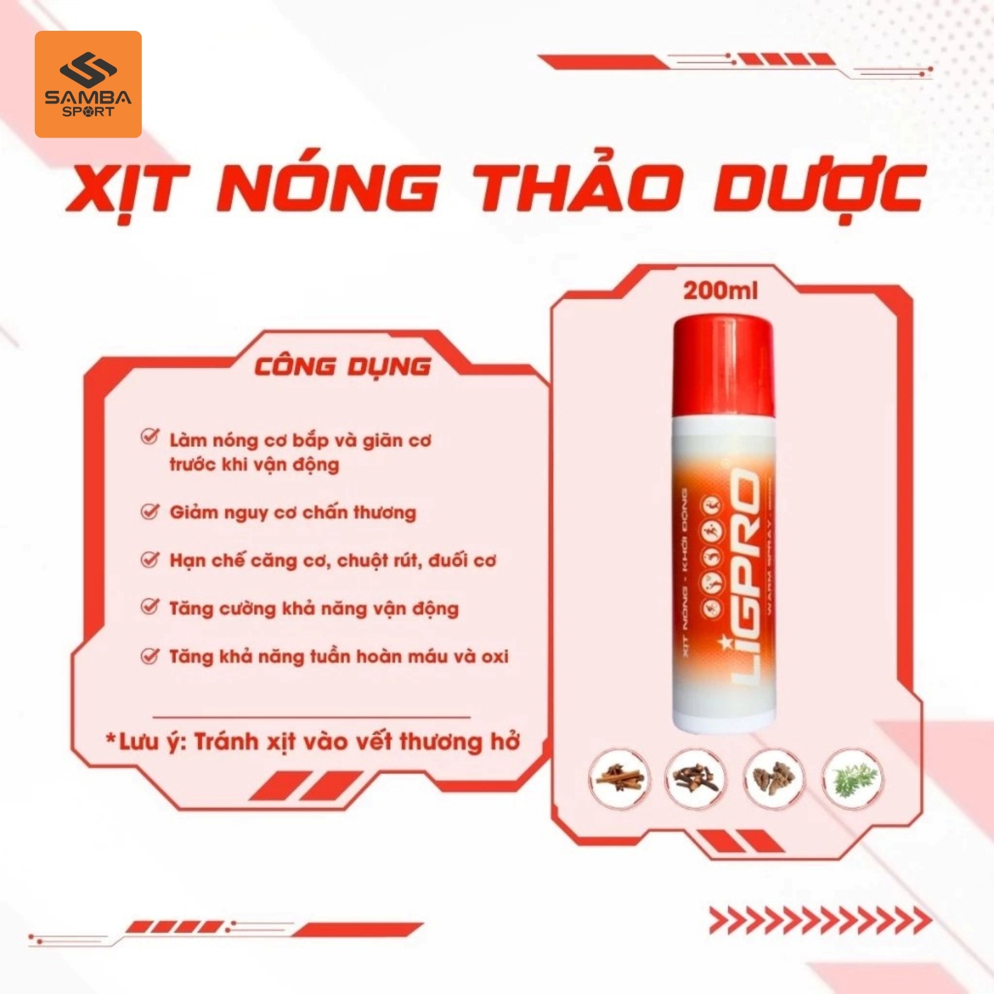 Chai xịt nóng Ligpro Warm Spray 200ml