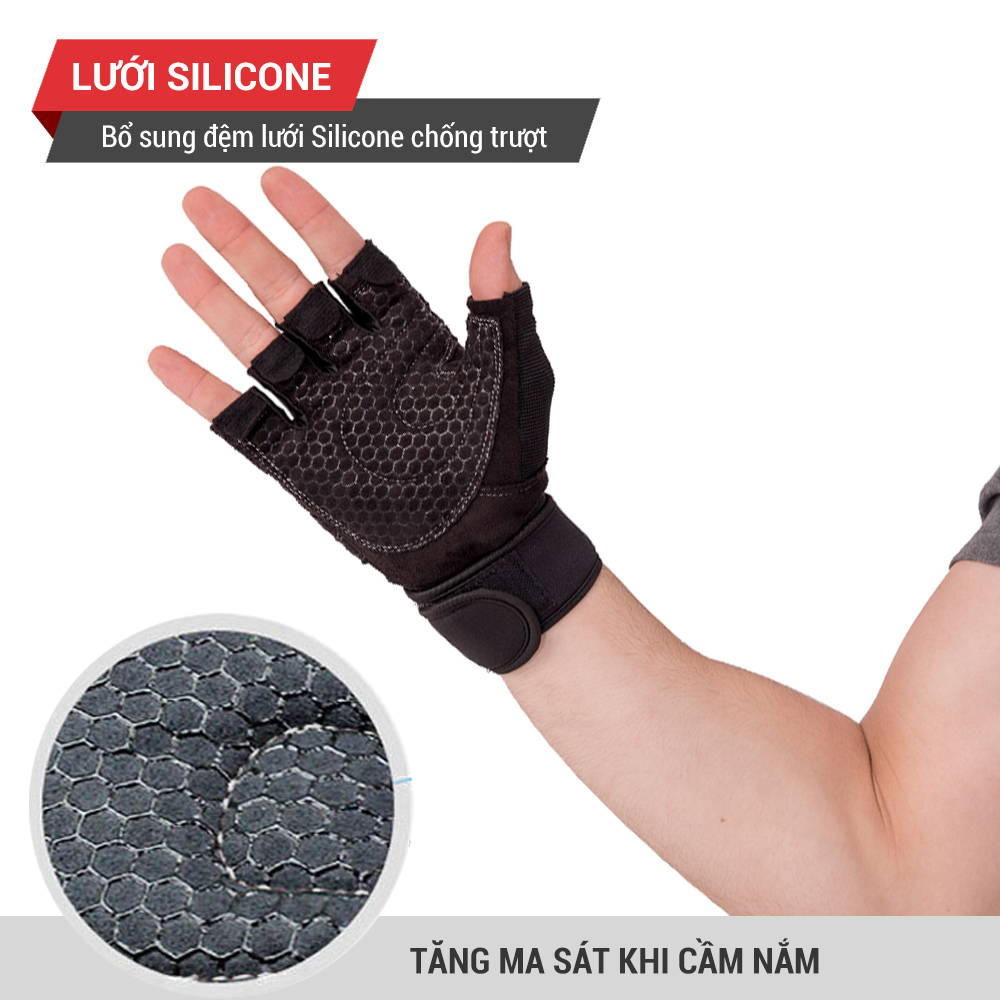 Găng tay tập gym có quấn Goodfit GF201G