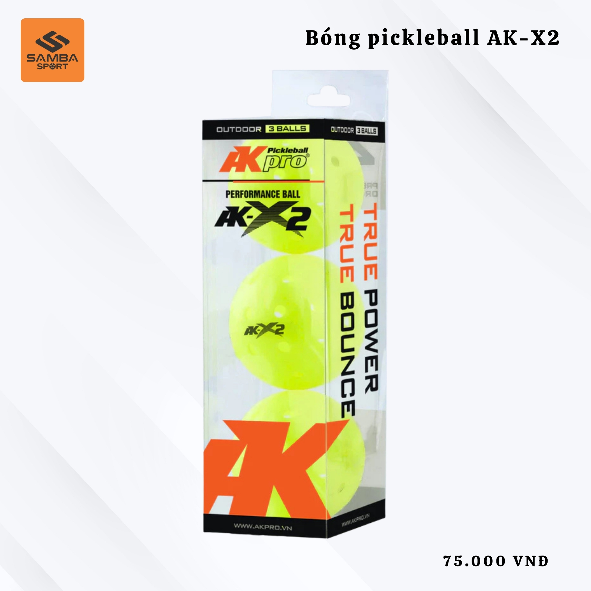Bóng Pickleball AKpro - AK-X2 - 3 Quả