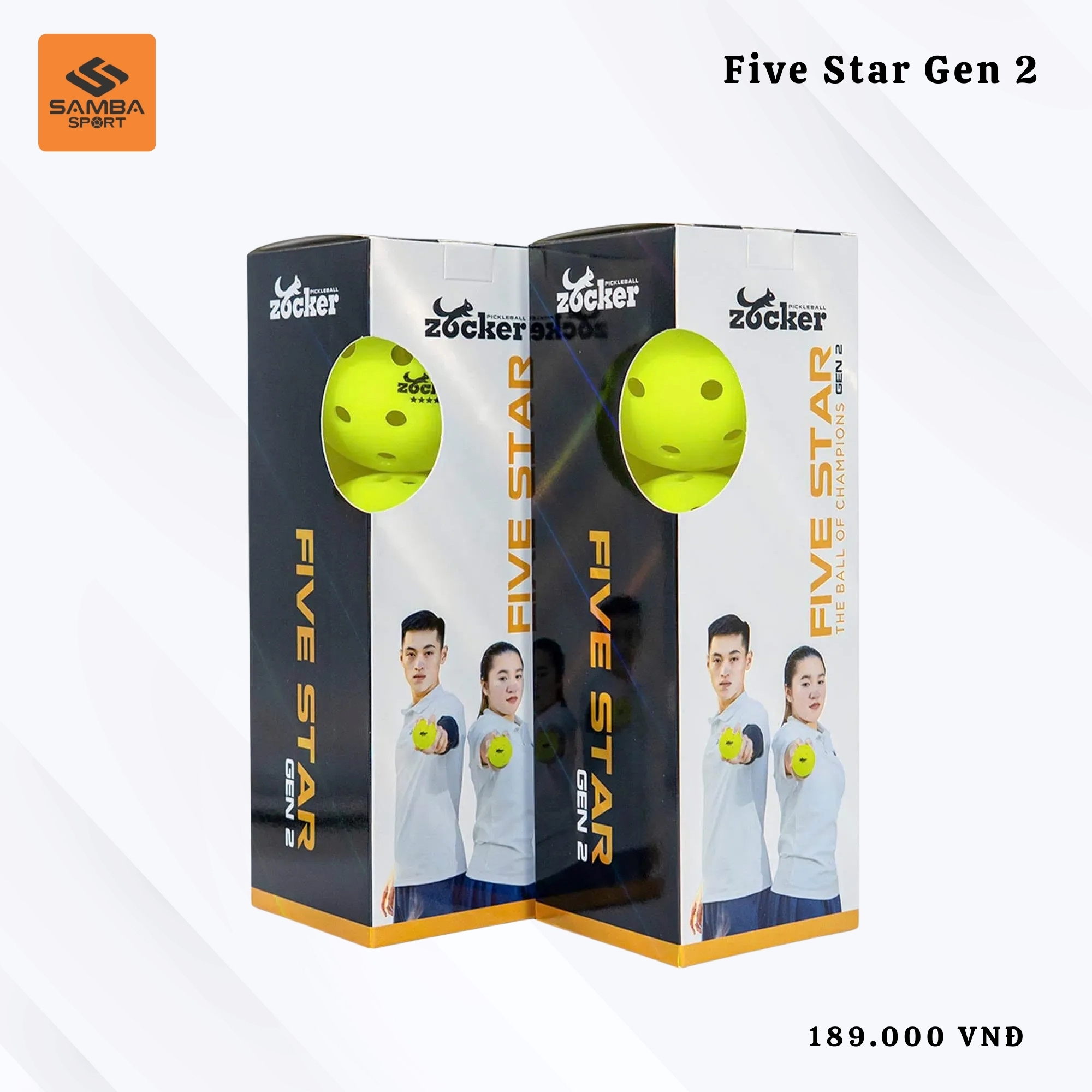Combo 3 bóng thi đấu Pickleball Zocker Five Star Gen 2