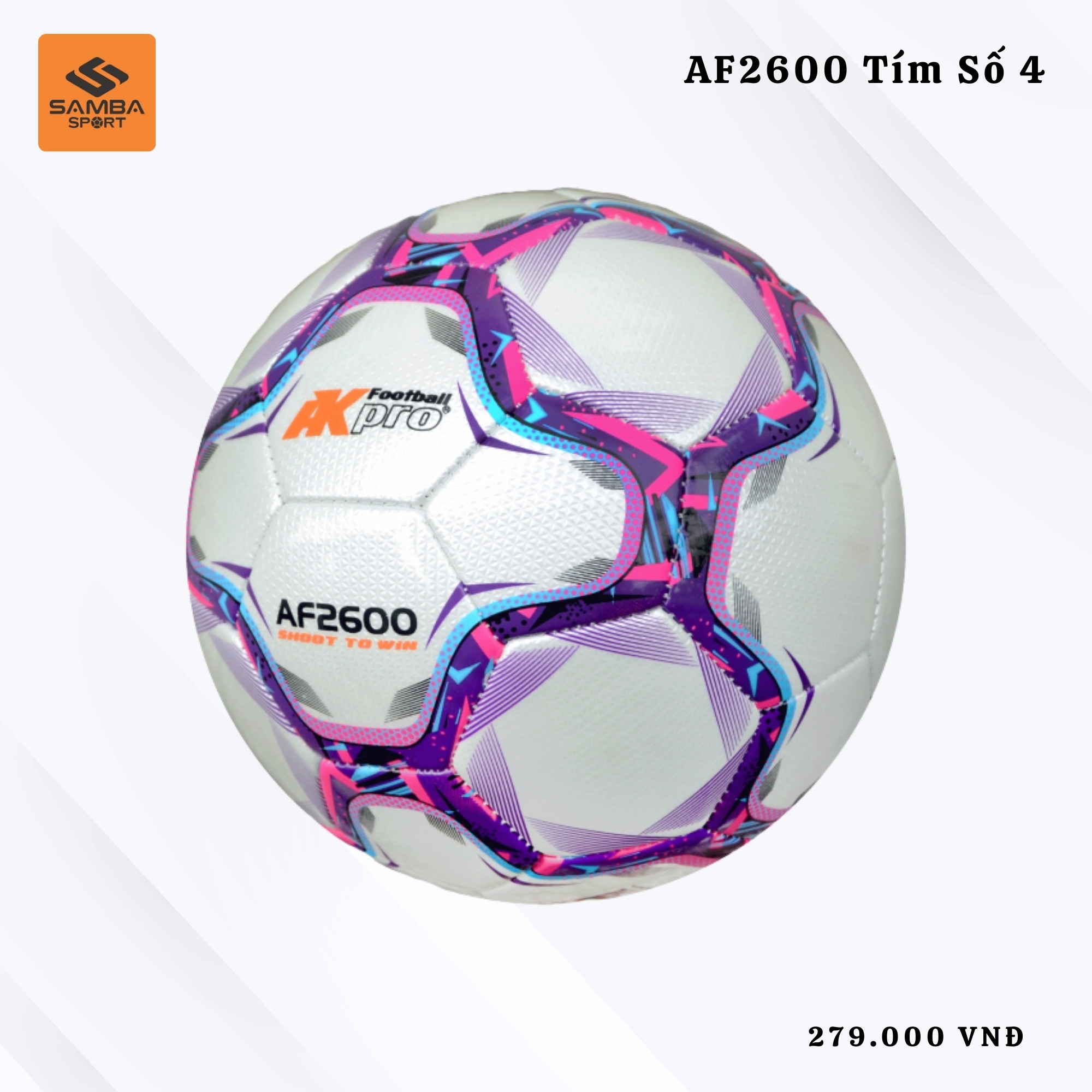 Quả bóng đá AKpro AF2600 Tím số 4