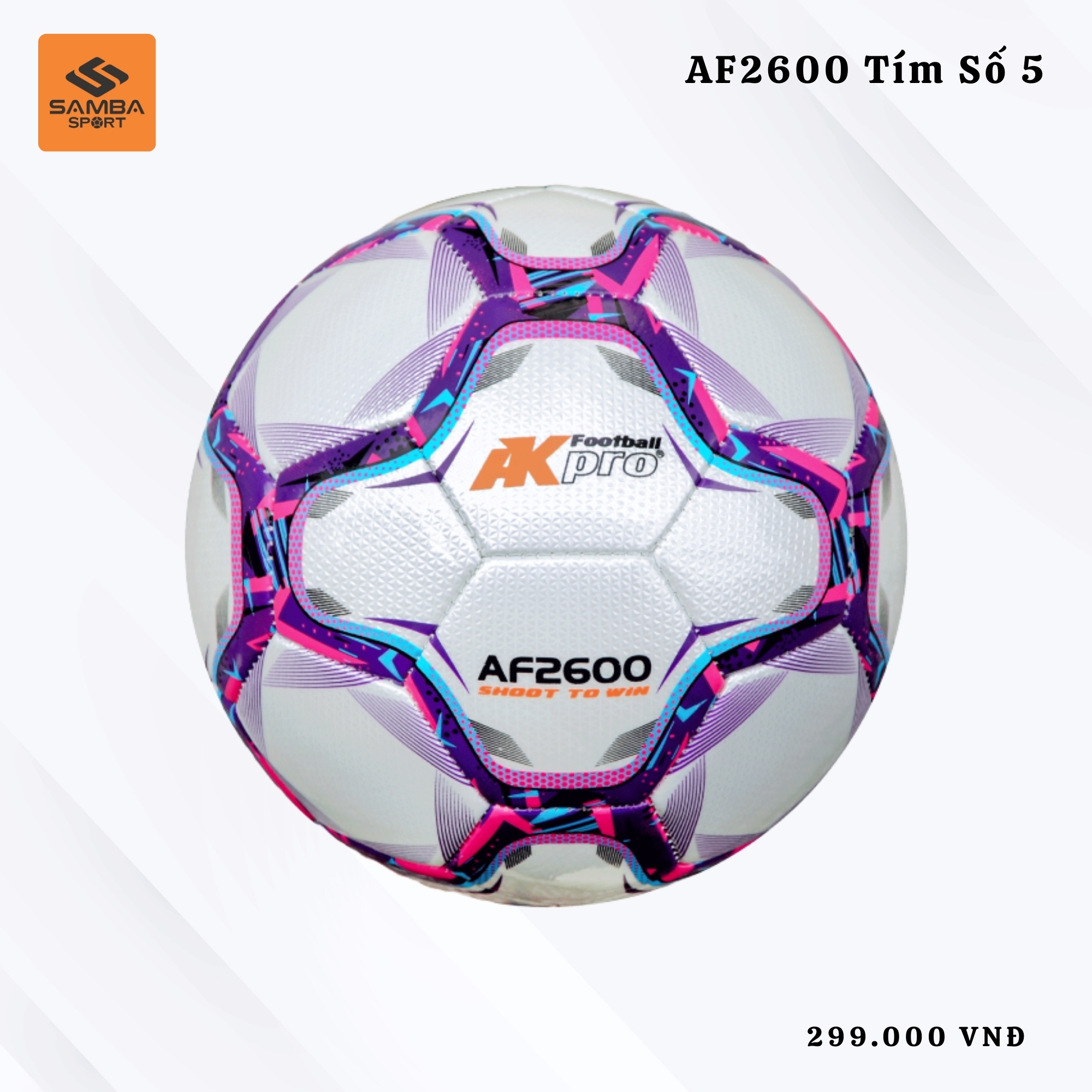 Quả bóng đá AKpro AF2600 Tím số 5
