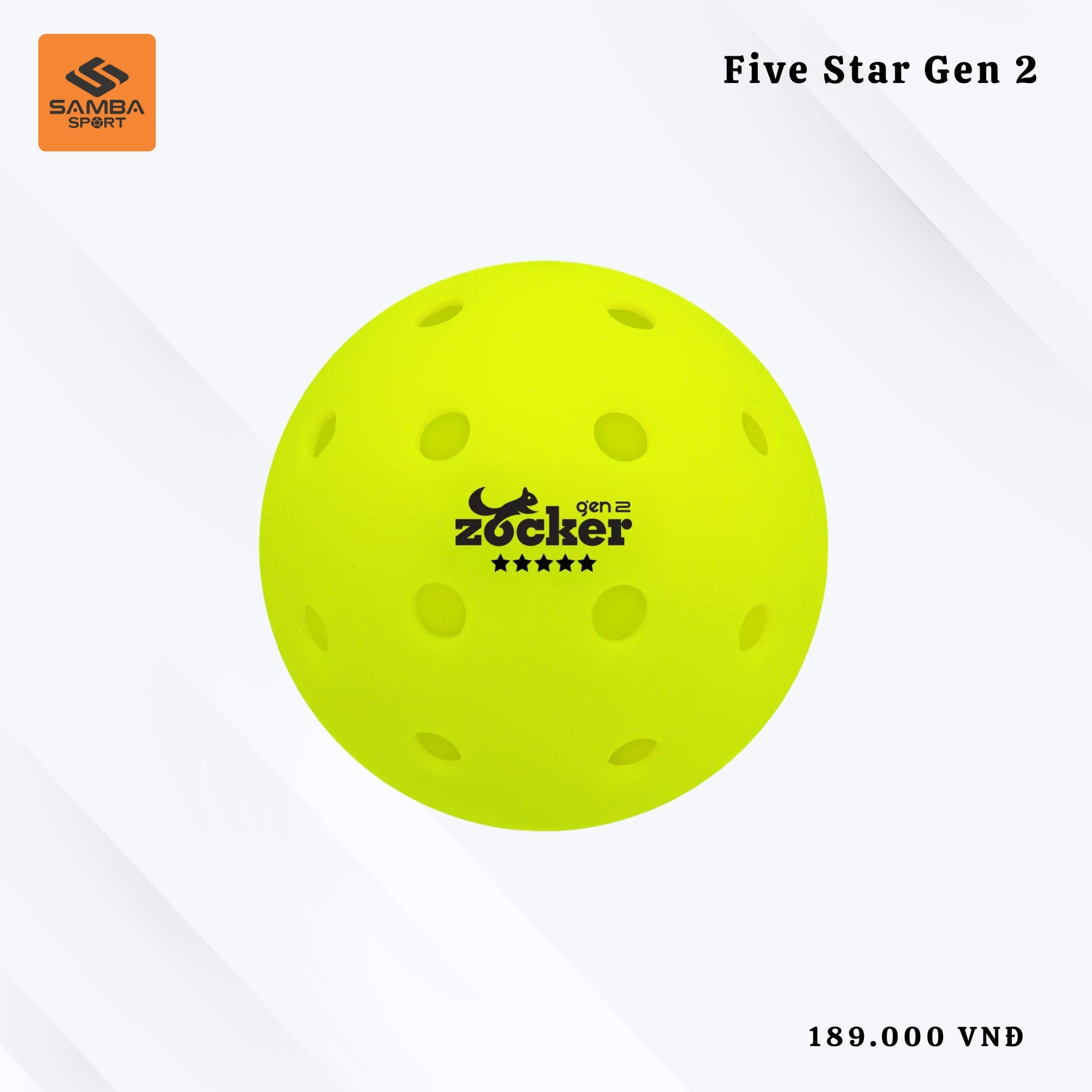 Combo 3 bóng thi đấu Pickleball Zocker Five Star Gen 2