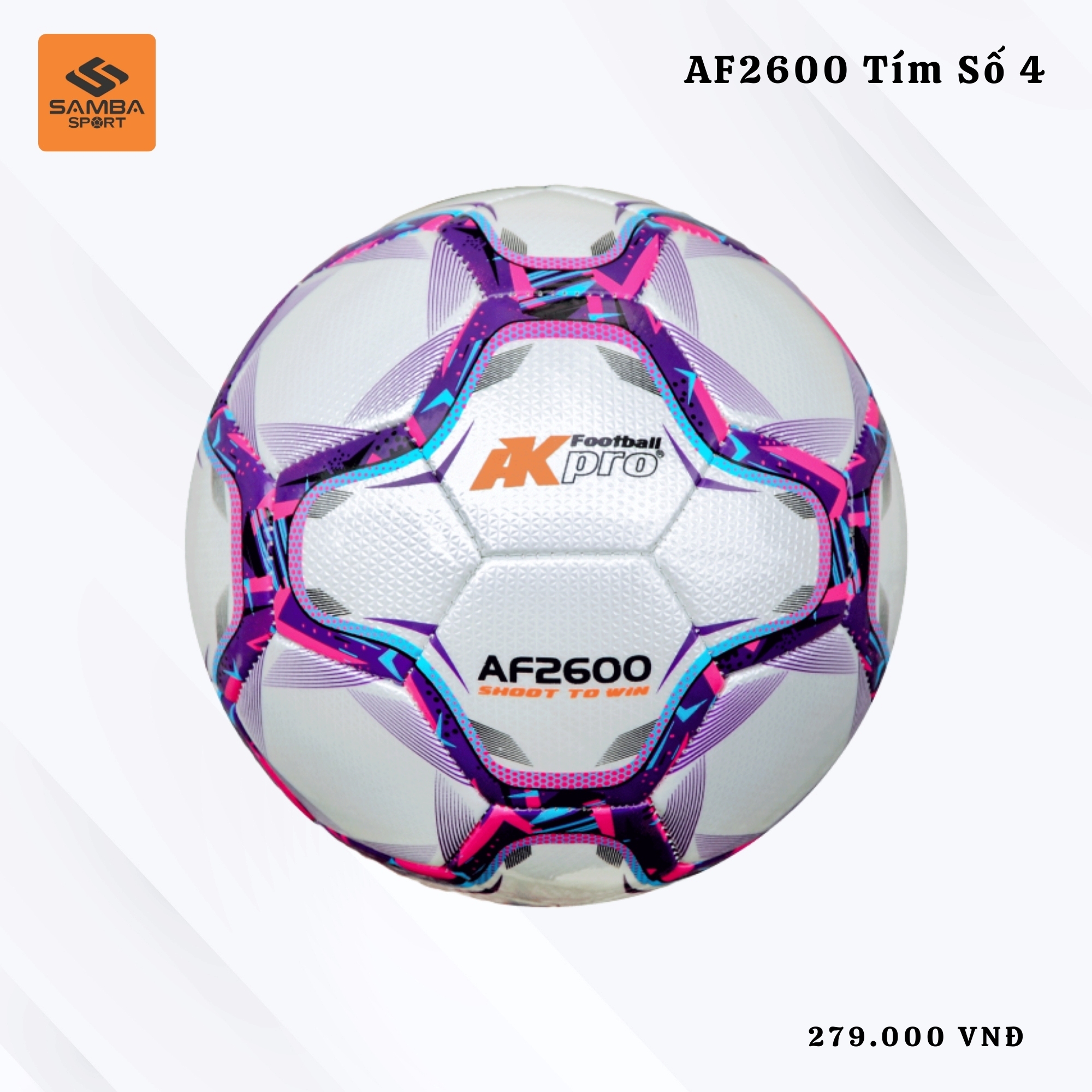 Quả bóng đá AKpro AF2600 Tím số 4