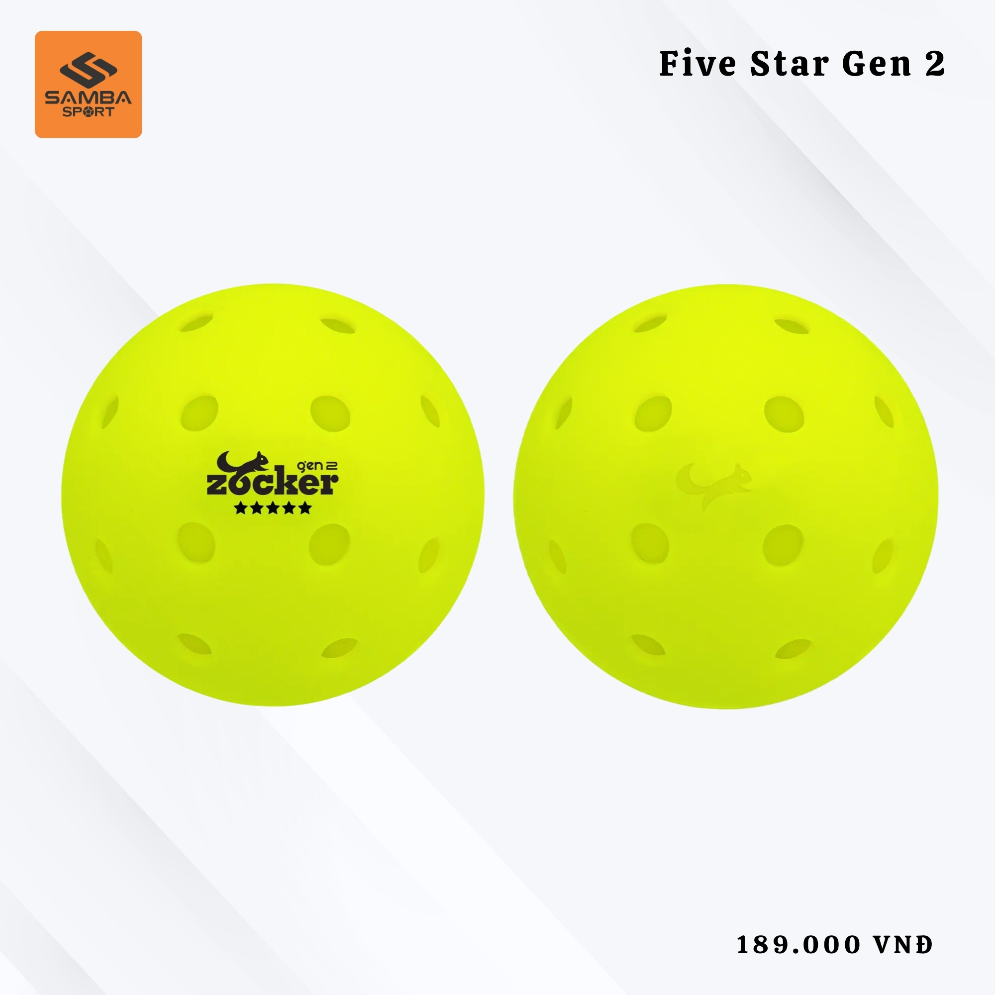 Combo 3 bóng thi đấu Pickleball Zocker Five Star Gen 2
