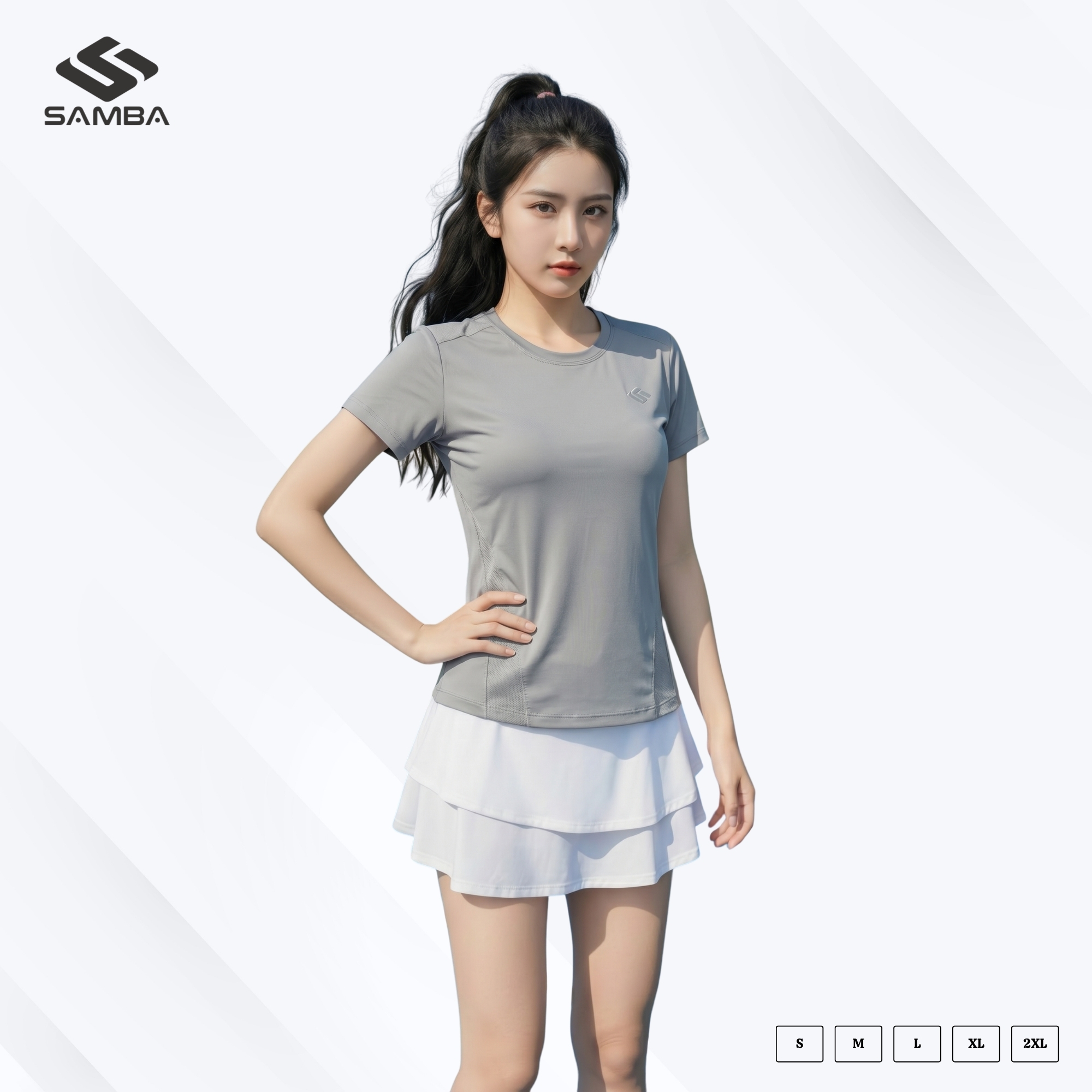 Áo thể thao nữ cổ tròn Samba Aura