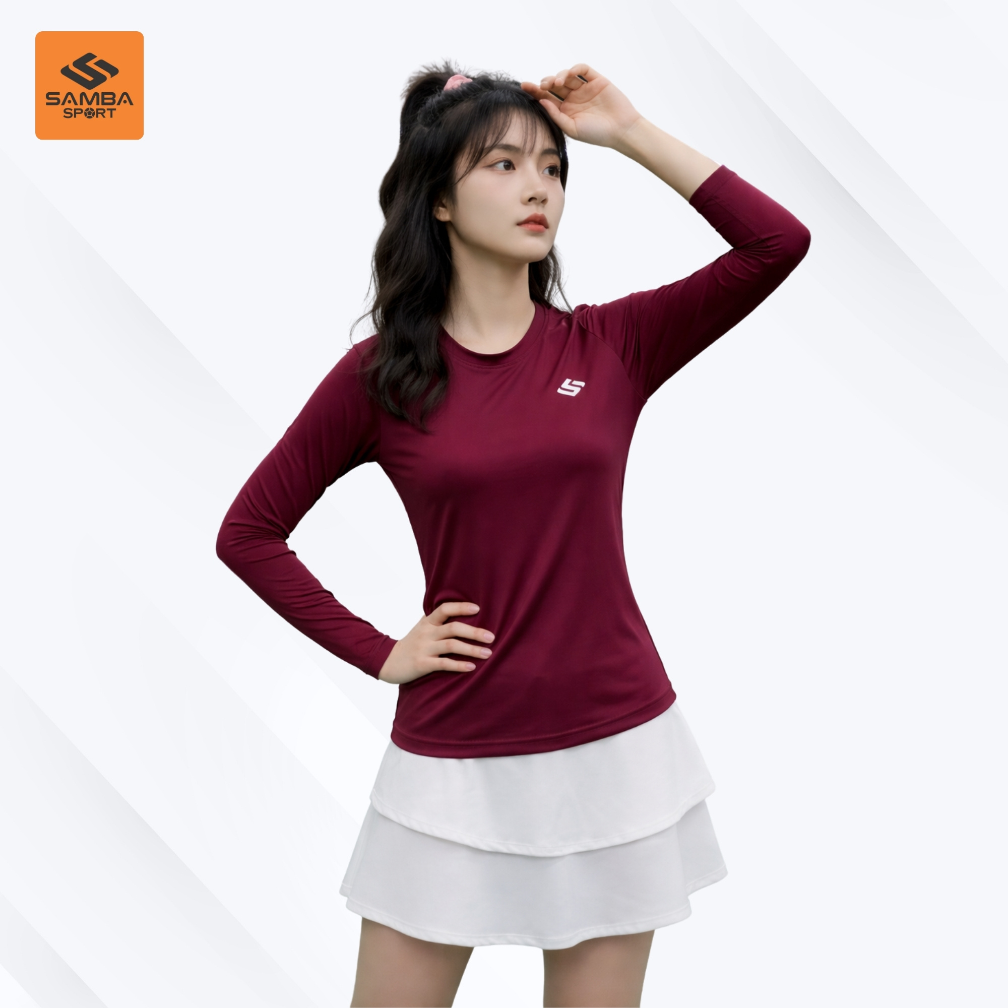 Áo thể thao nữ cổ tròn tay dài Samba Luna