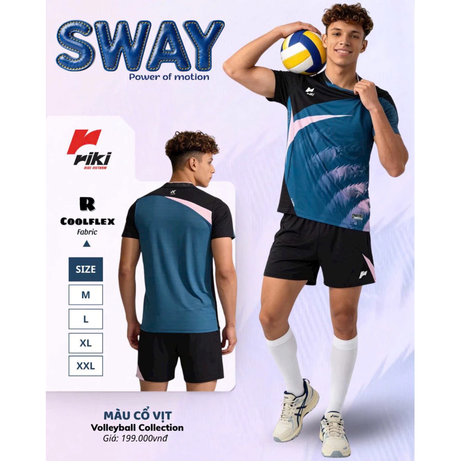Quần áo bóng chuyền nam Riki Standard Sway