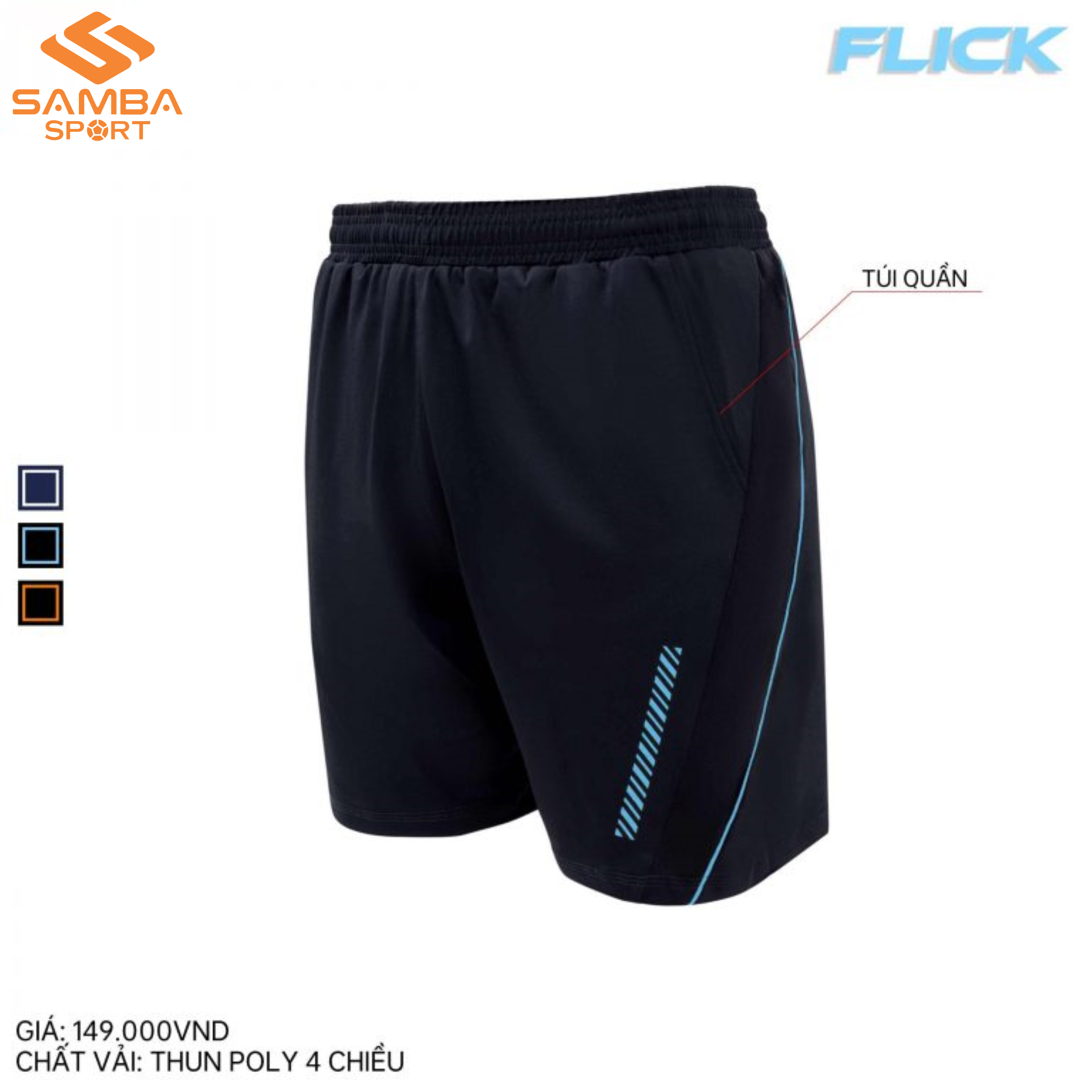 Quần short thể thao nam Justplay Flick