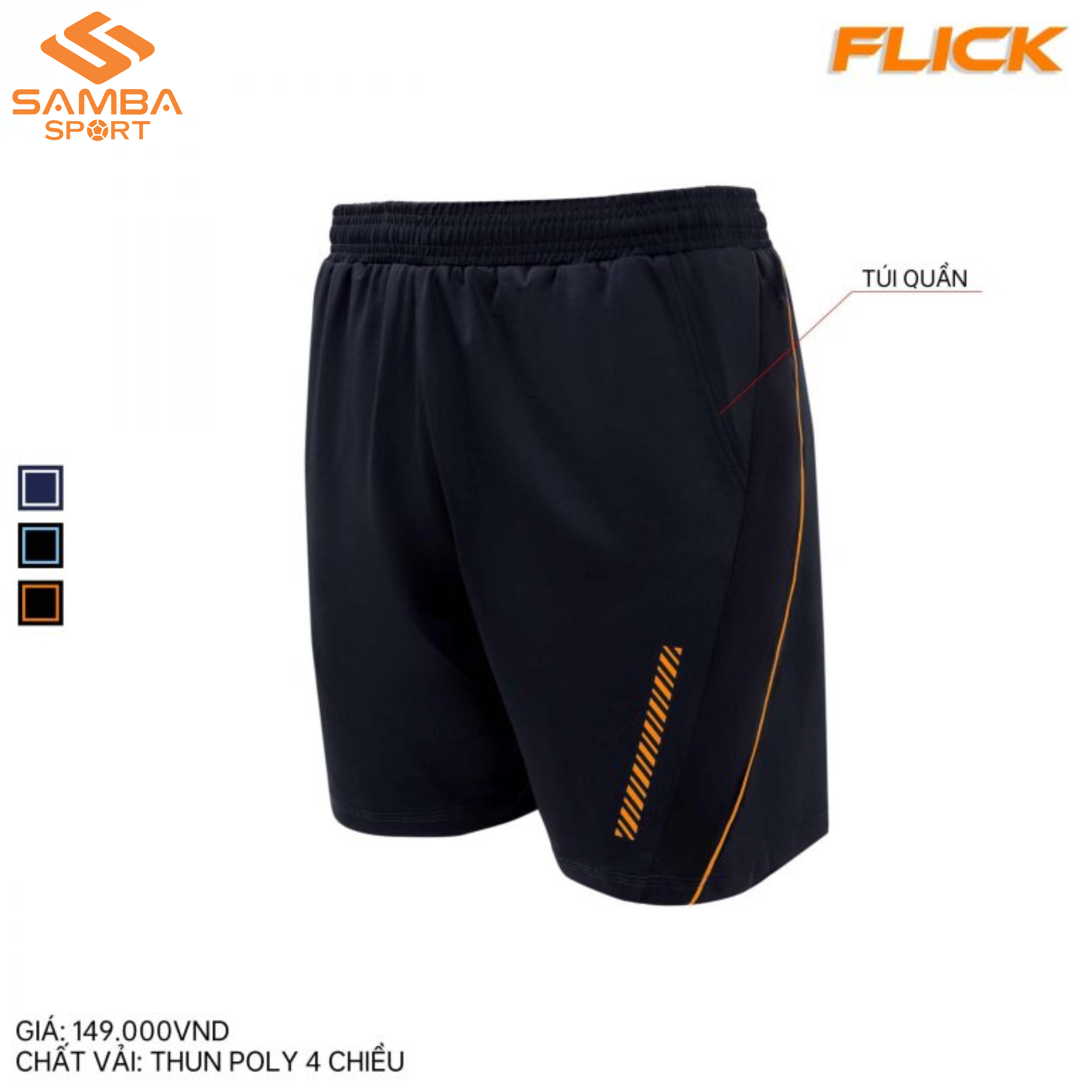 Quần short thể thao nam Justplay Flick