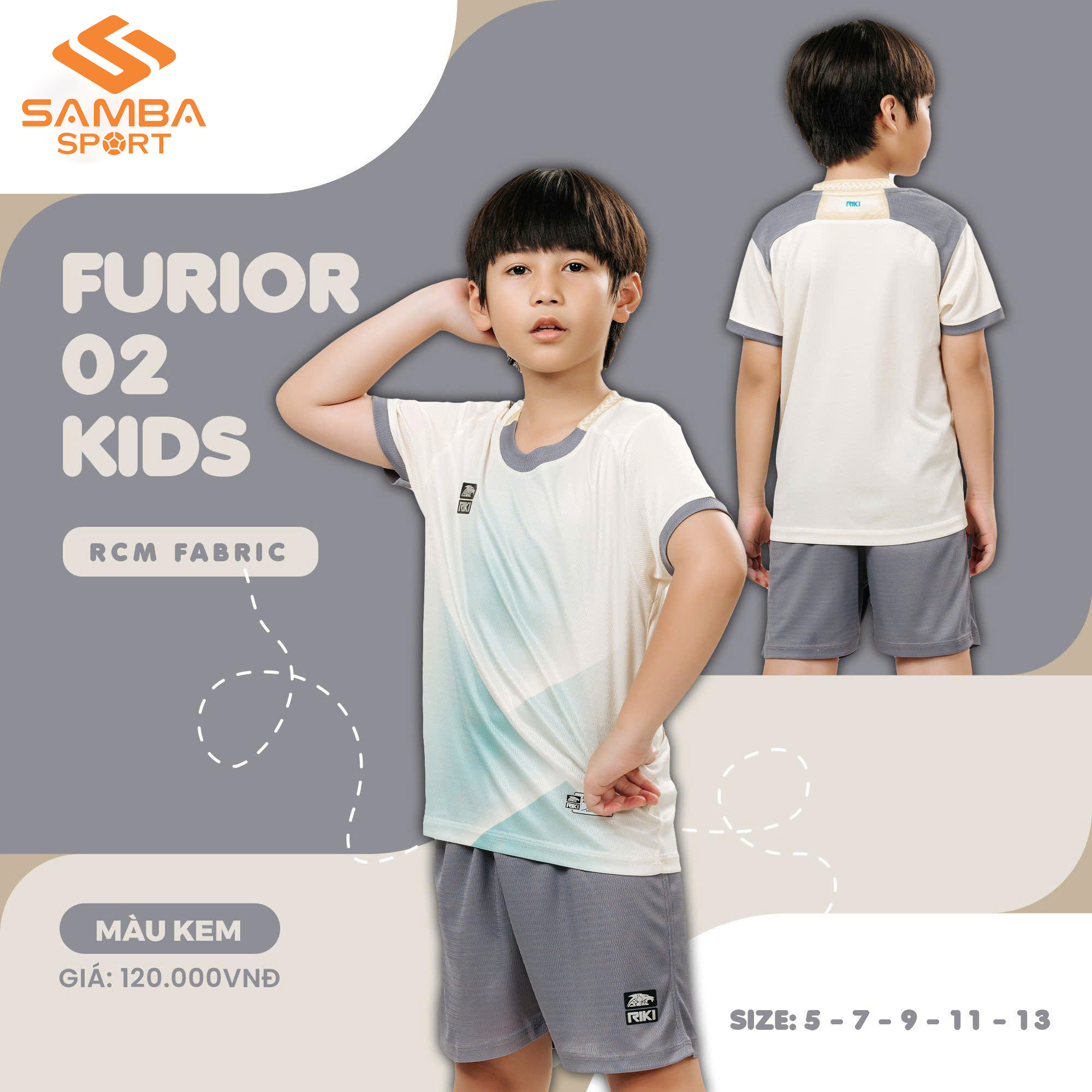 Quần áo bóng đá trẻ em Riki Furior 02