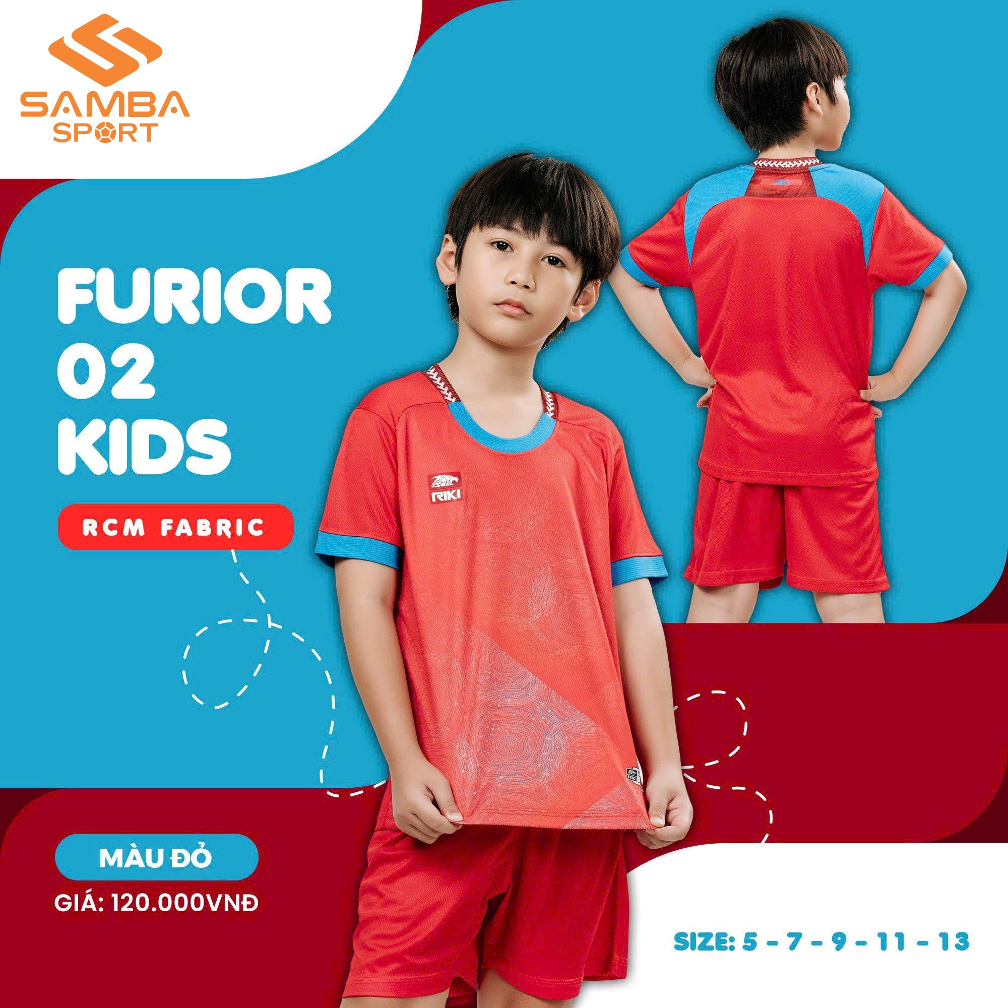 Quần áo bóng đá trẻ em Riki Furior 02