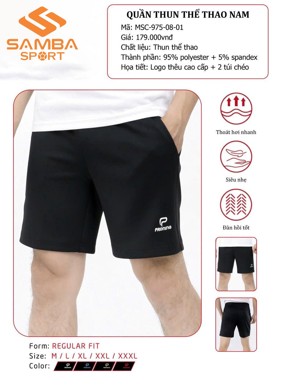 Quần short thể thao nam Proning 975