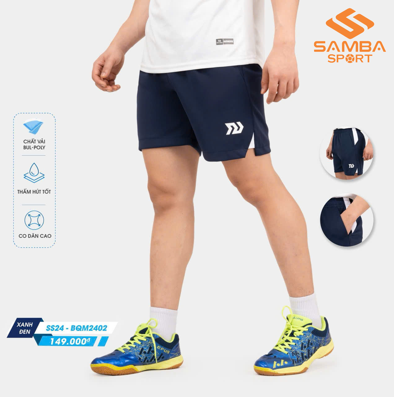 Quần short thể thao nam Bulbal BQM2402