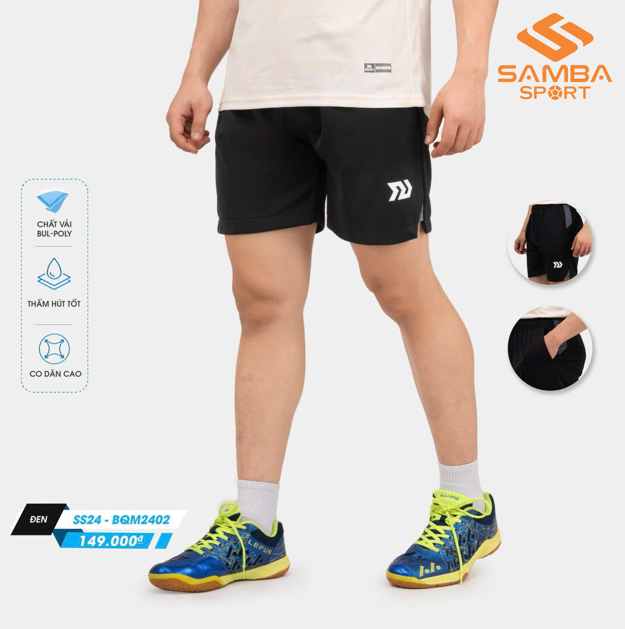 Quần short thể thao nam Bulbal BQM2402