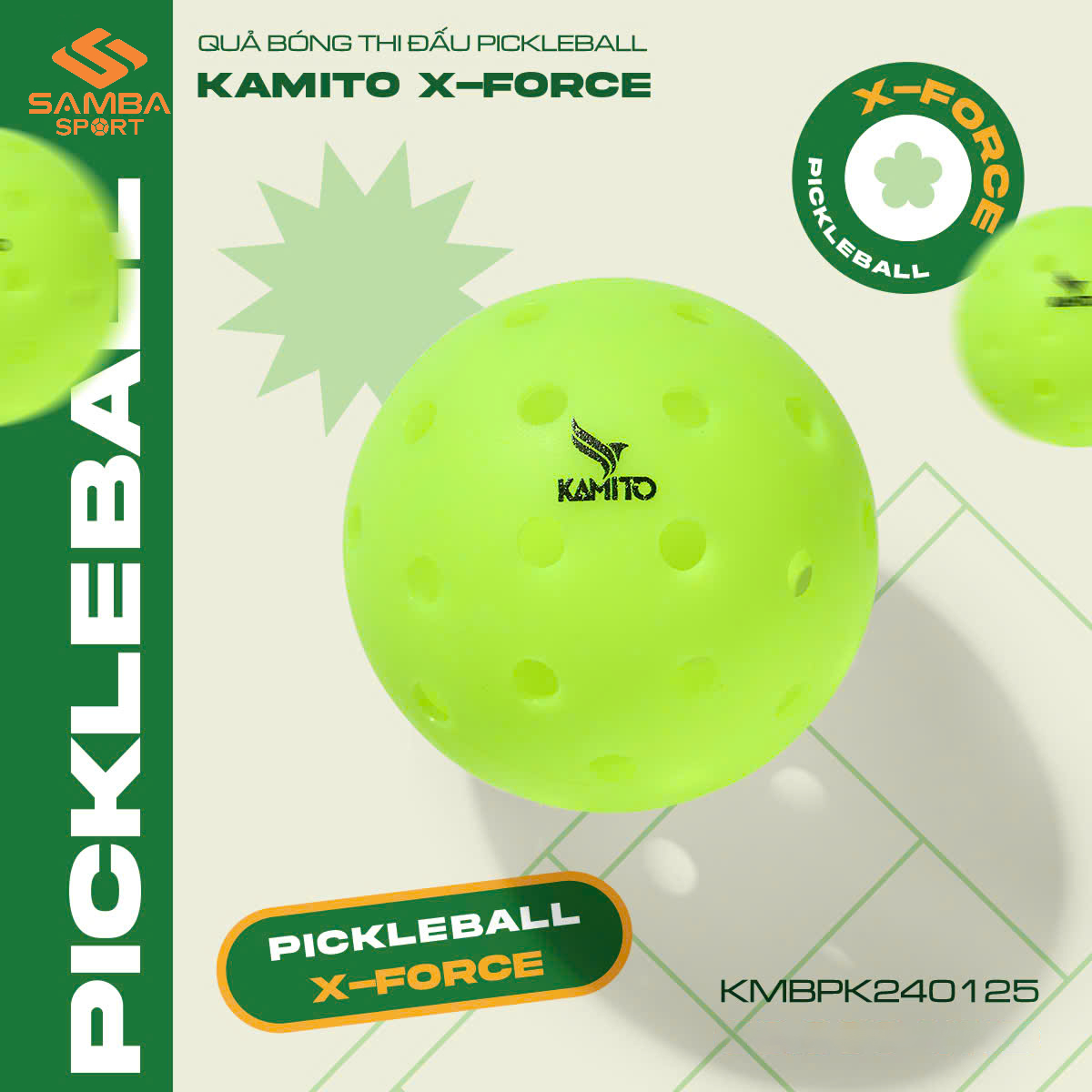 Bóng Pickleball thi đấu Kamito X-FORCE