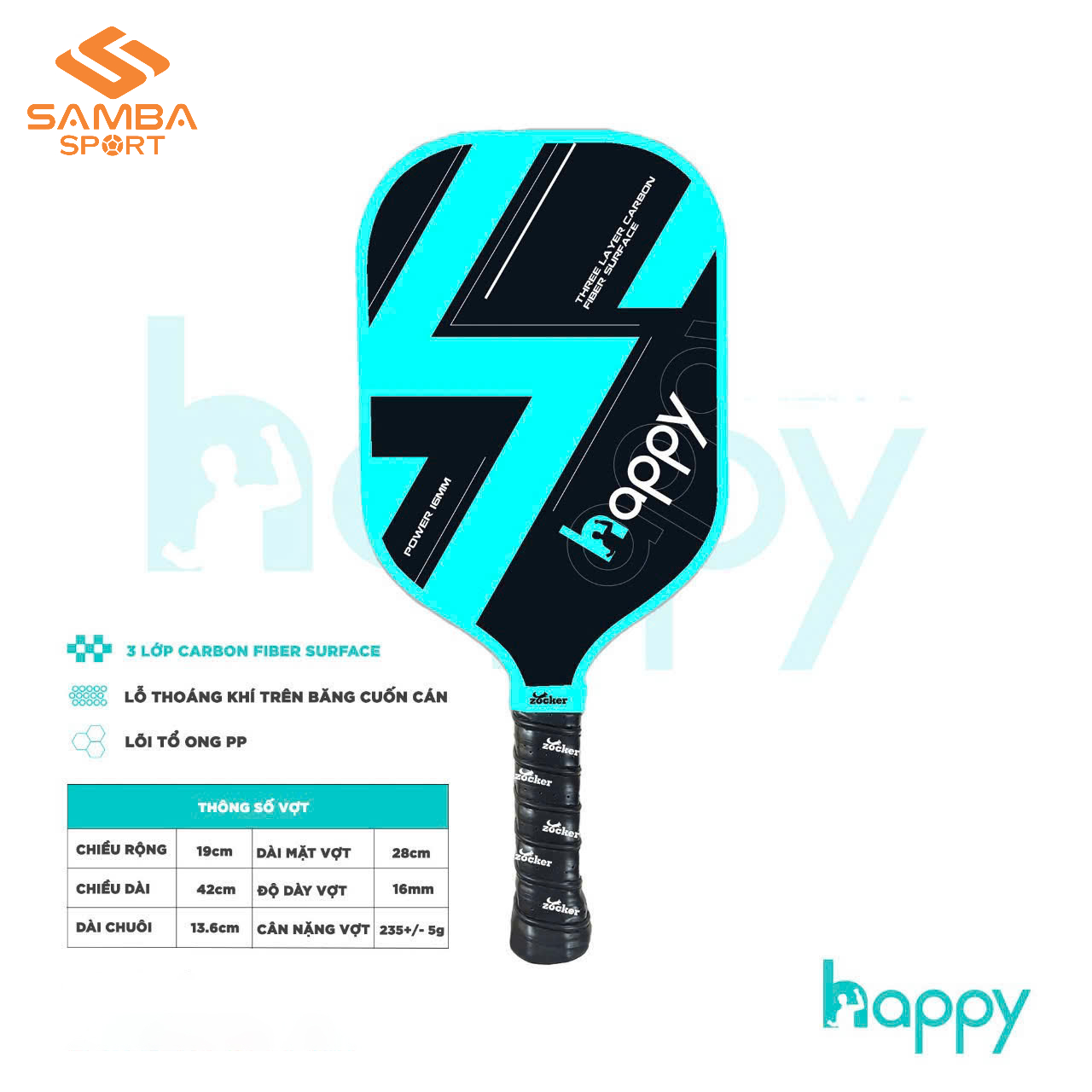 Vợt Pickleball Zocker Happy Standard HP01