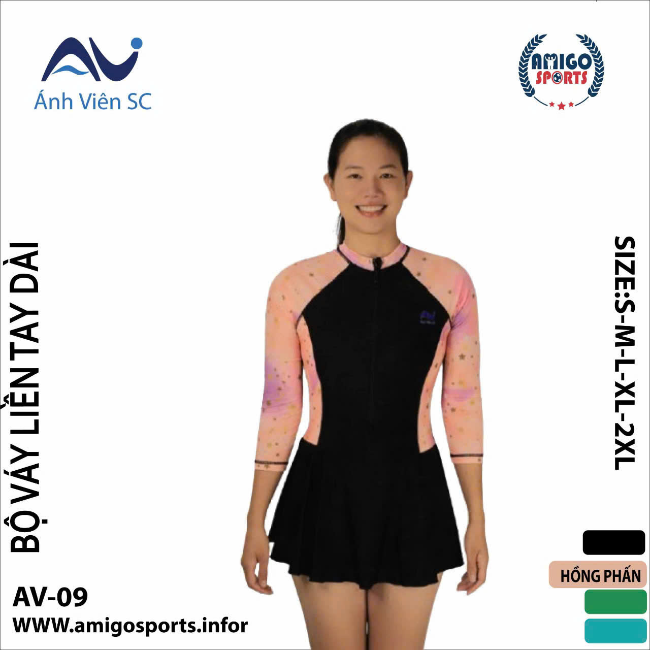 Bộ Váy Liền Tay Dài Ánh Viên AV09