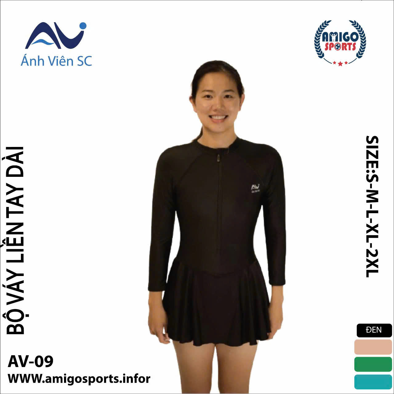 Bộ Váy Liền Tay Dài Ánh Viên AV09