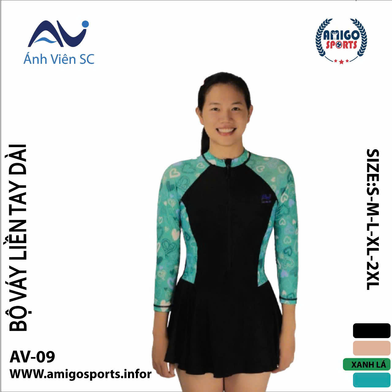 Bộ Váy Liền Tay Dài Ánh Viên AV09