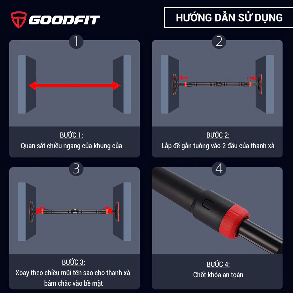 Xà đơn gắn cửa Goodfit GF201PU