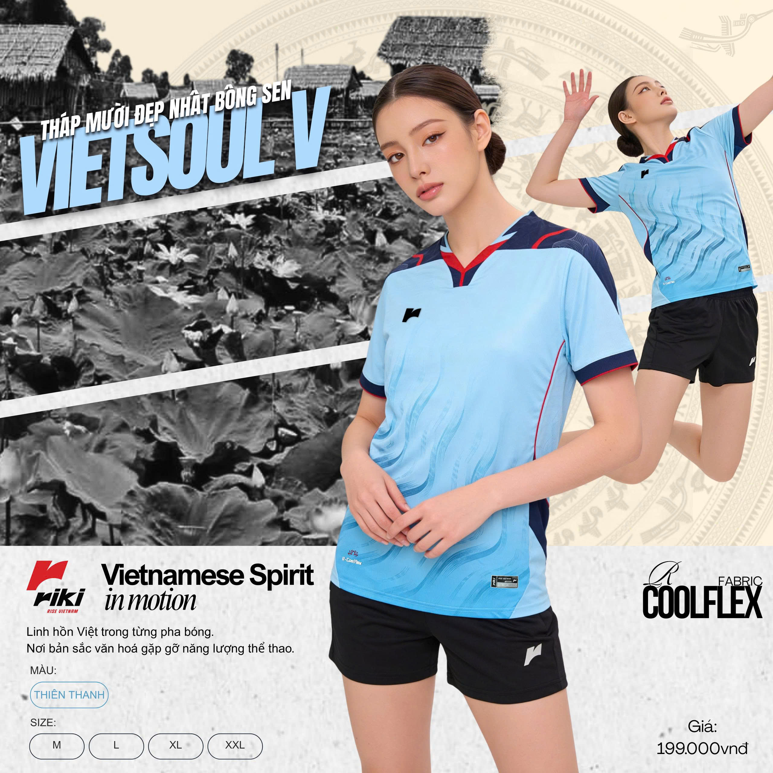 Quần áo bóng chuyền nữ Riki Standard Vietsoul V