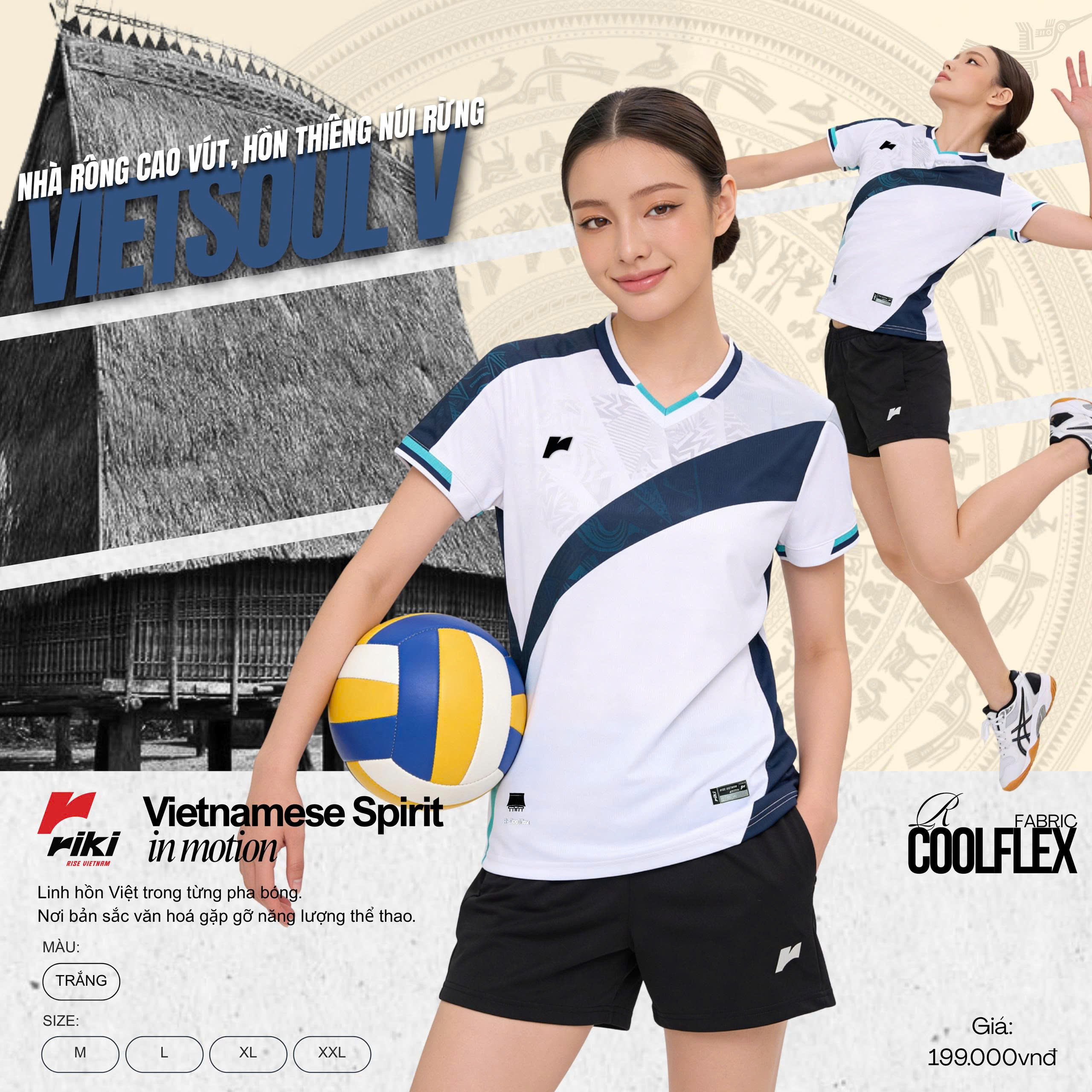 Quần áo bóng chuyền nữ Riki Standard Vietsoul V