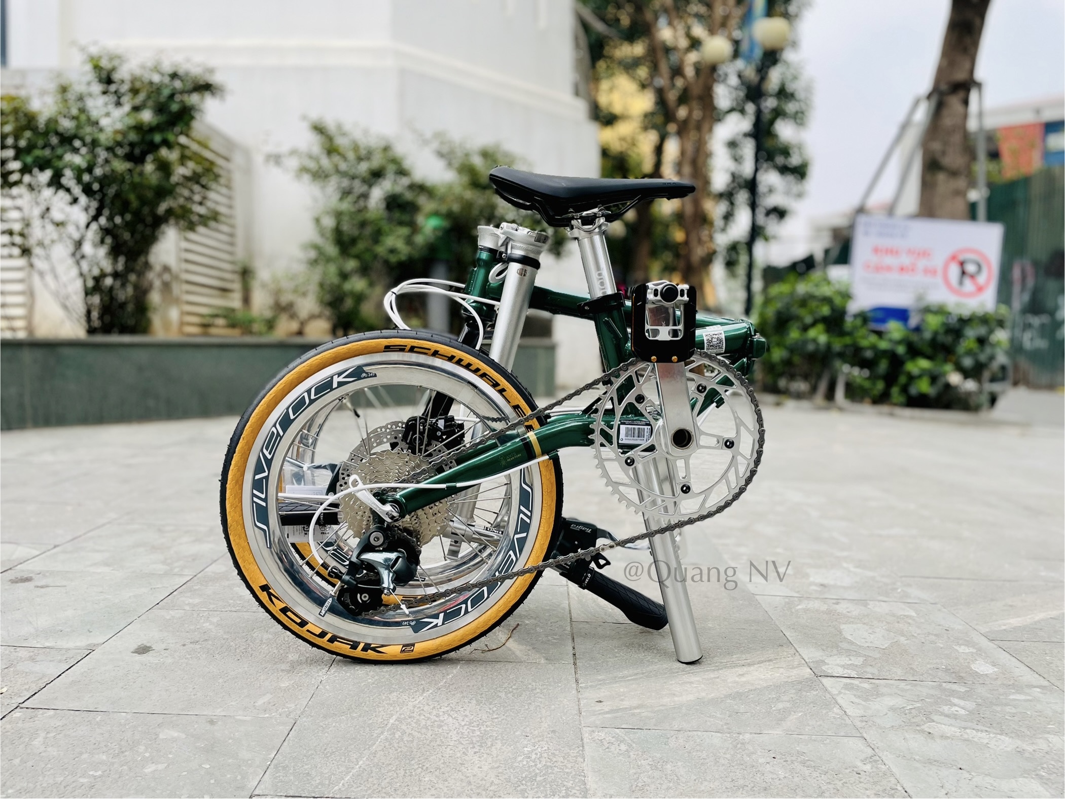 Xe đạp gấp Fnhon Gust 16' phanh đĩa màu Xanh lá cây