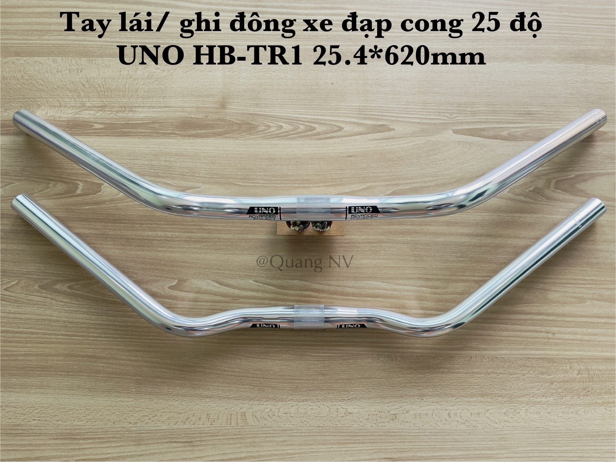 Tay lái/ ghi đông xe đạp cong 25 độ UNO HB-TR1 25.4*620mm
