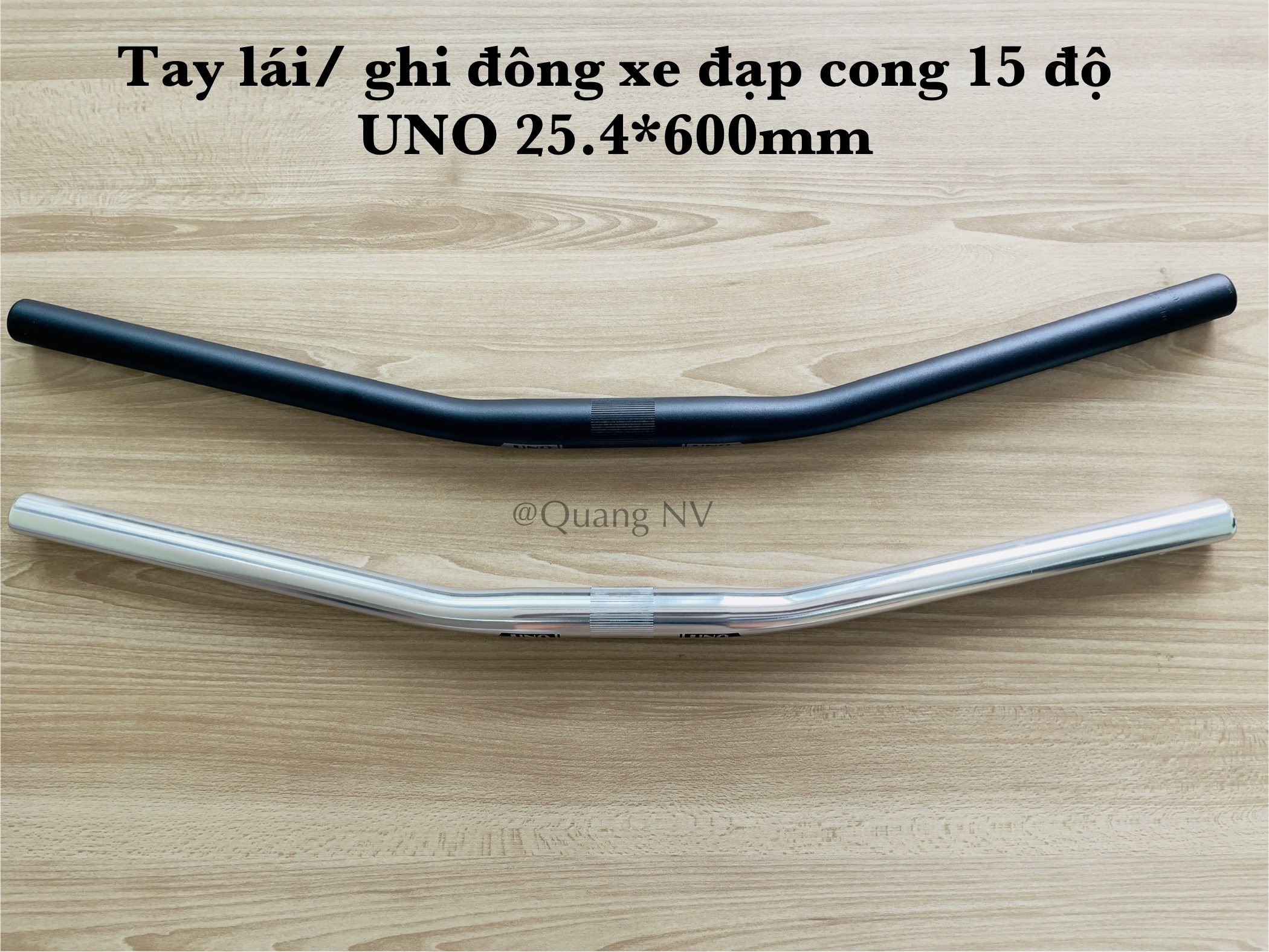 Tay lái/ ghi đông xe đạp cong 15 độ UNO 25.4*600mm