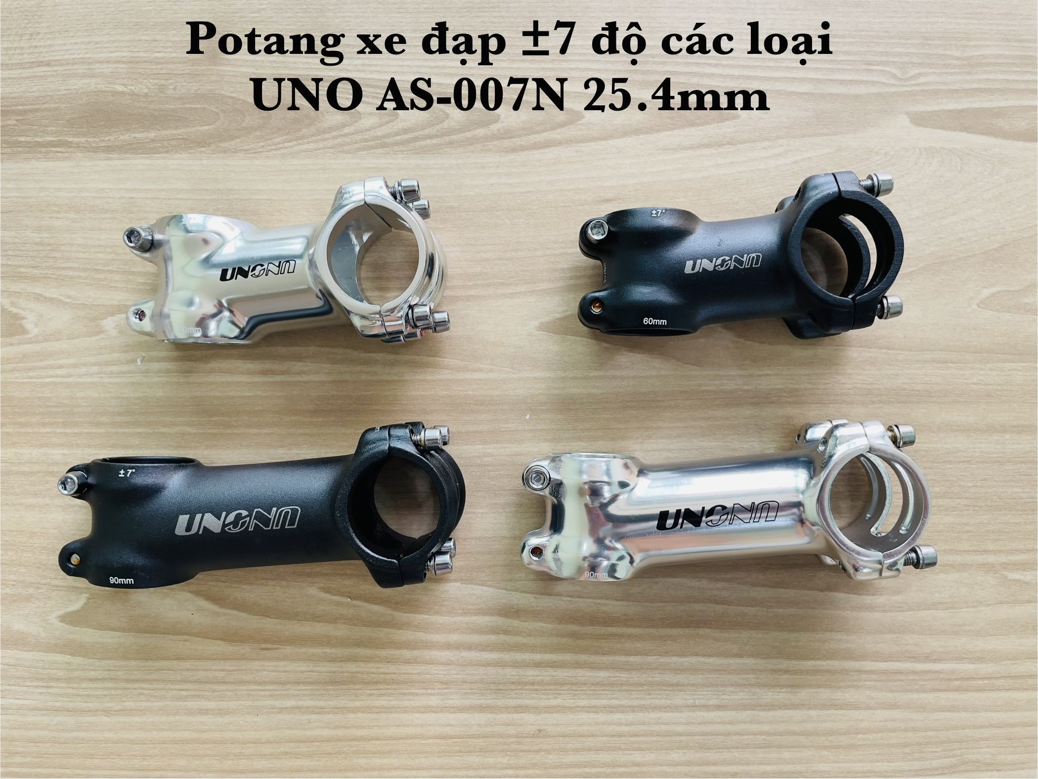 Potang xe đạp ±7 độ các loại UNO AS-007N 25.4*90mm